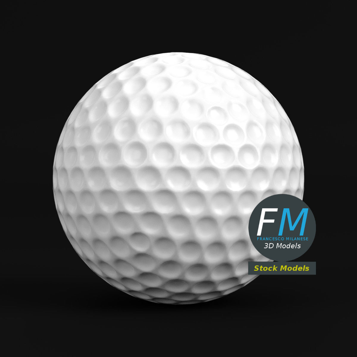Golf ball 3D model_3