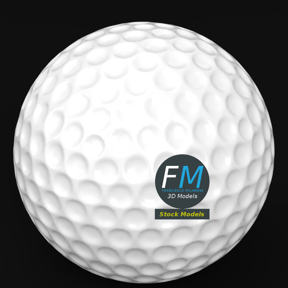 Golf ball 3D model_2