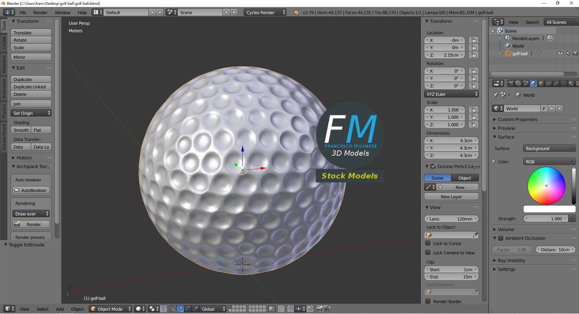 Golf ball 3D model_9