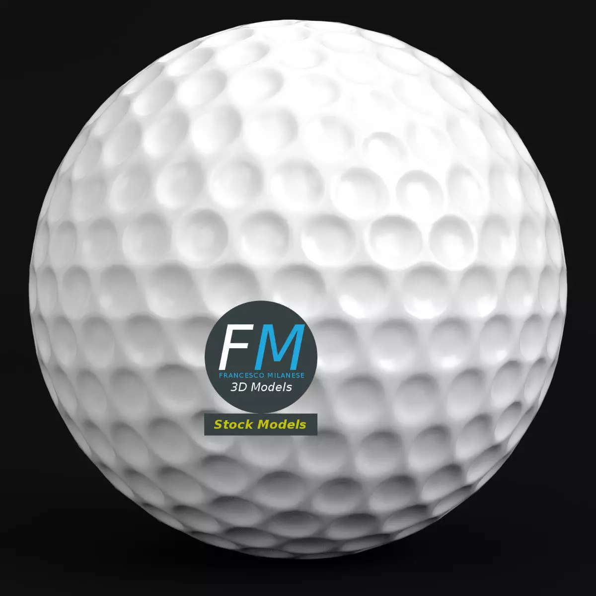 Golf ball 3D model_0