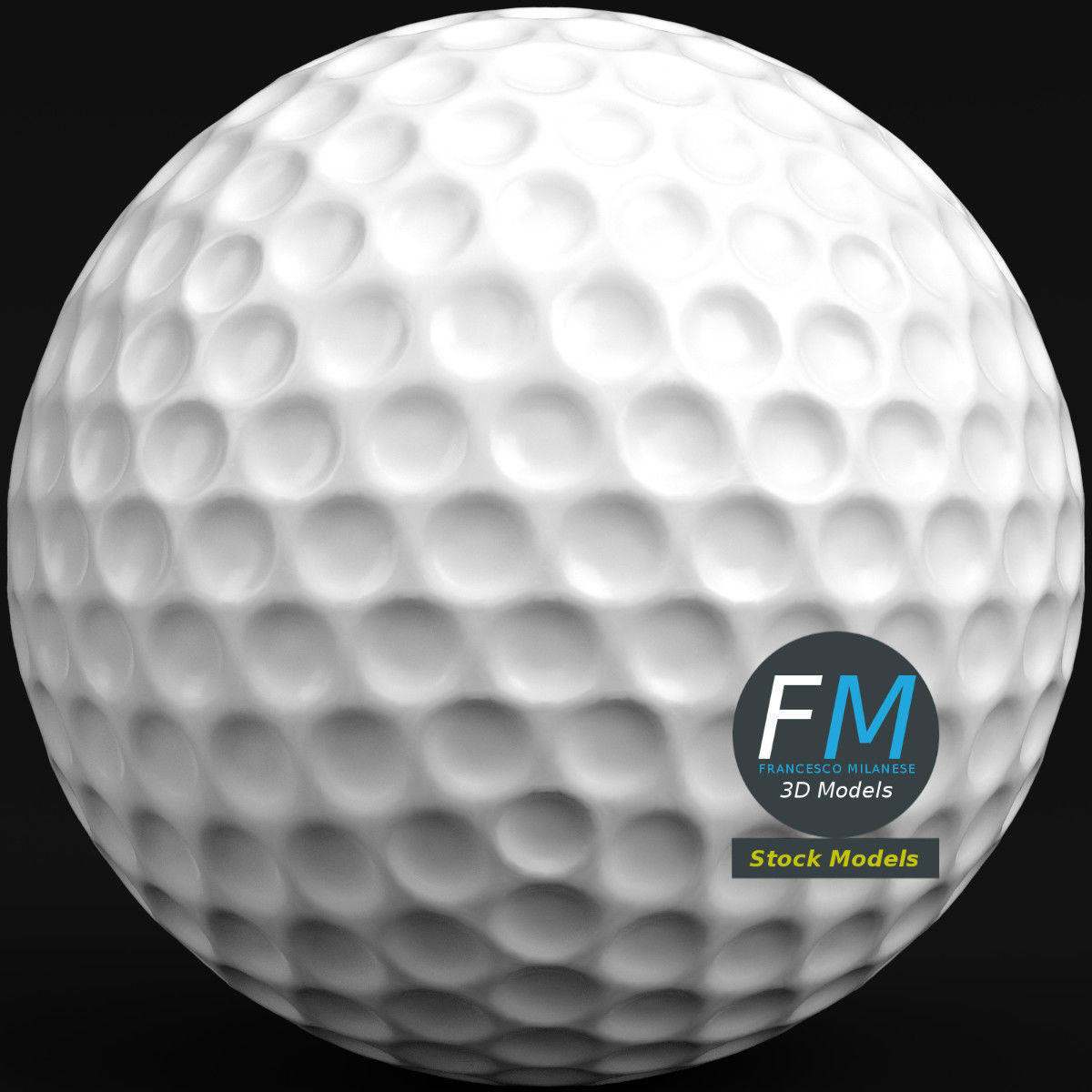 Golf ball 3D model_4