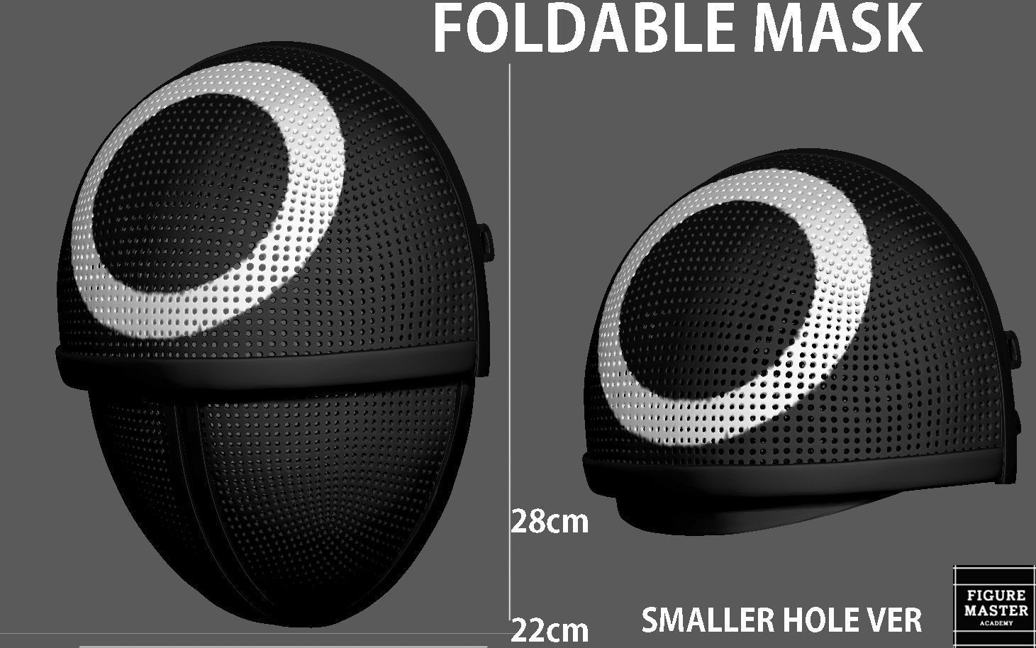 SQUID GAME MASK FOLDABLE ver2 LIFE SIZE COSPLAY NETFLIX PROPS 3D print model_1