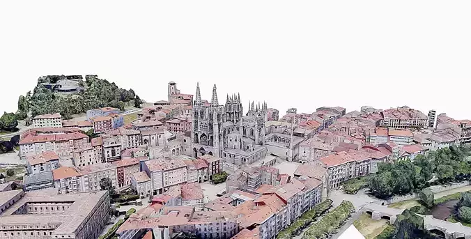 Cathedral of Burgos Low-poly 3D model