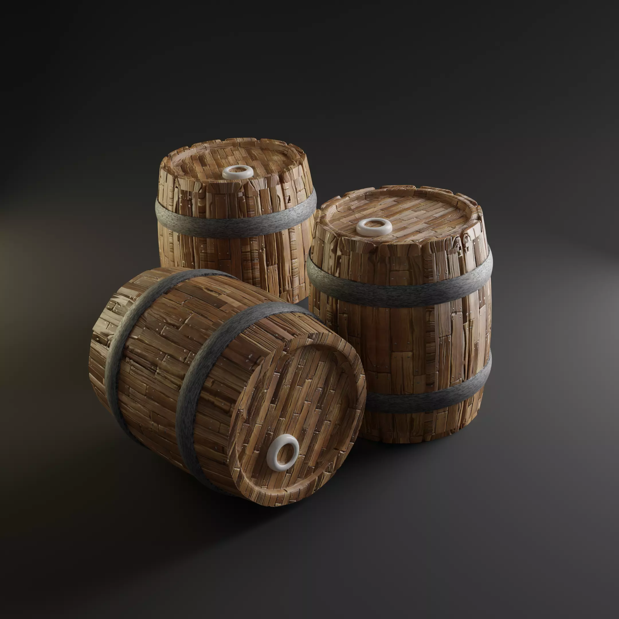 Fantasy Barrels - Free Free low-poly 3D model_0