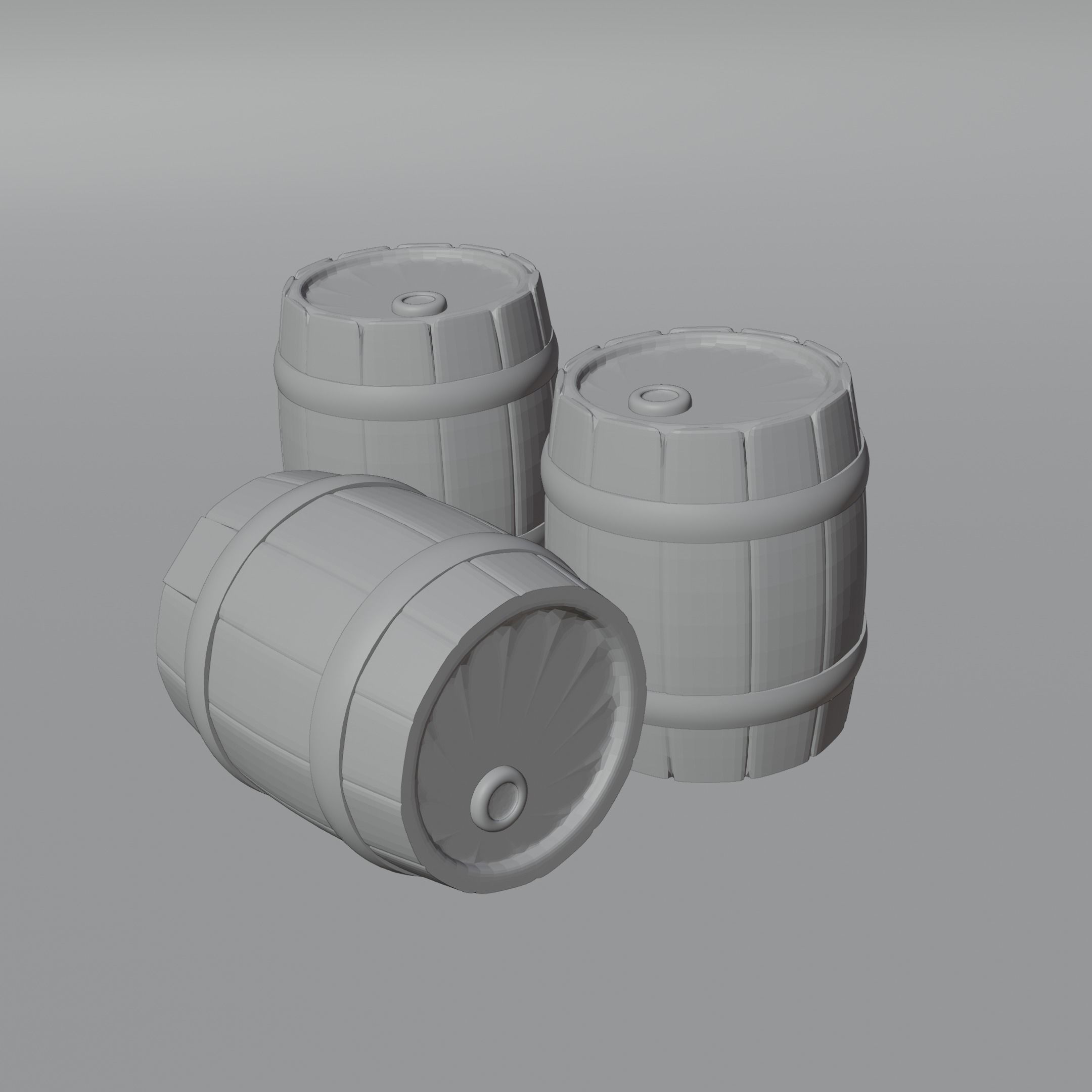 Fantasy Barrels - Free Free low-poly 3D model_2