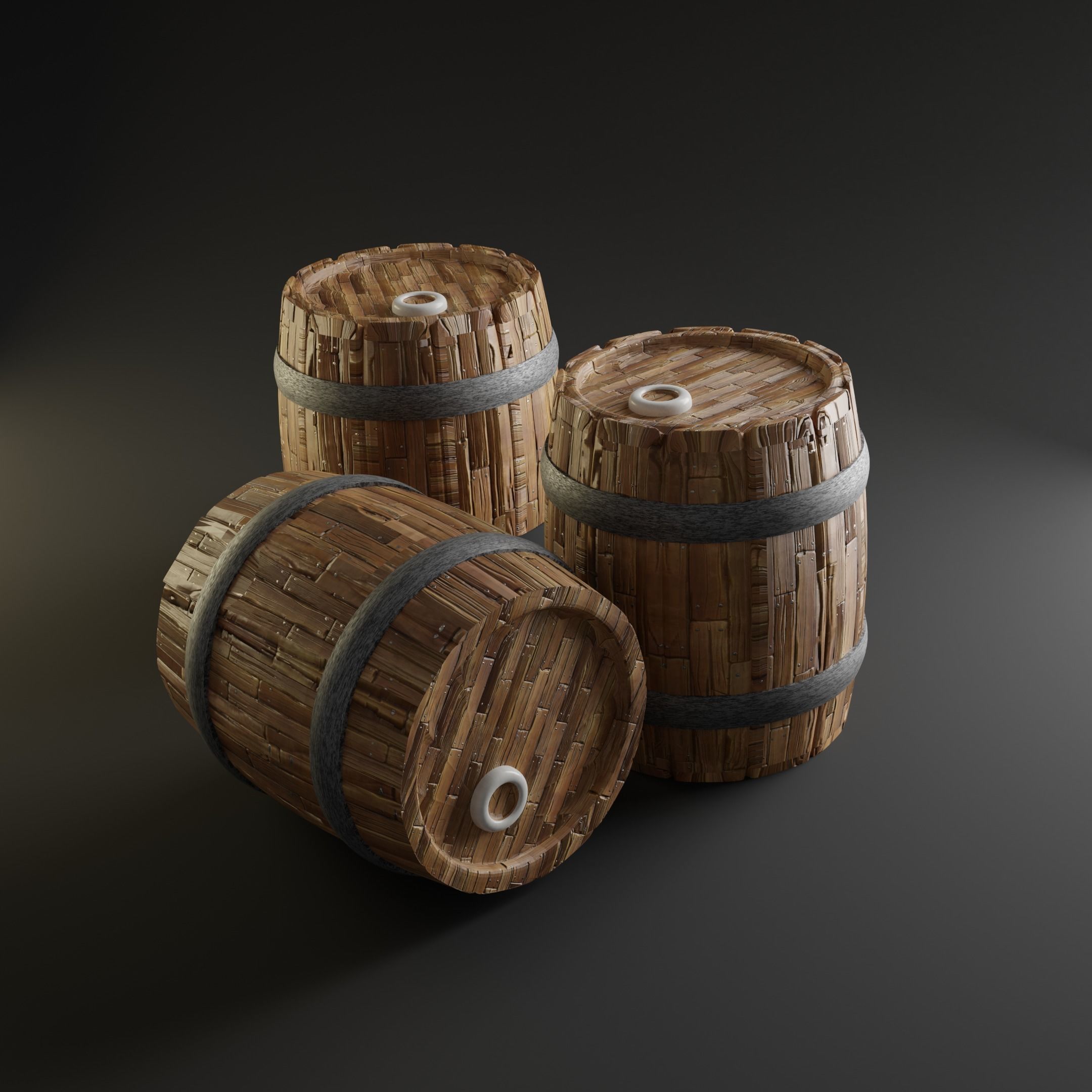 Fantasy Barrels - Free Free low-poly 3D model_3