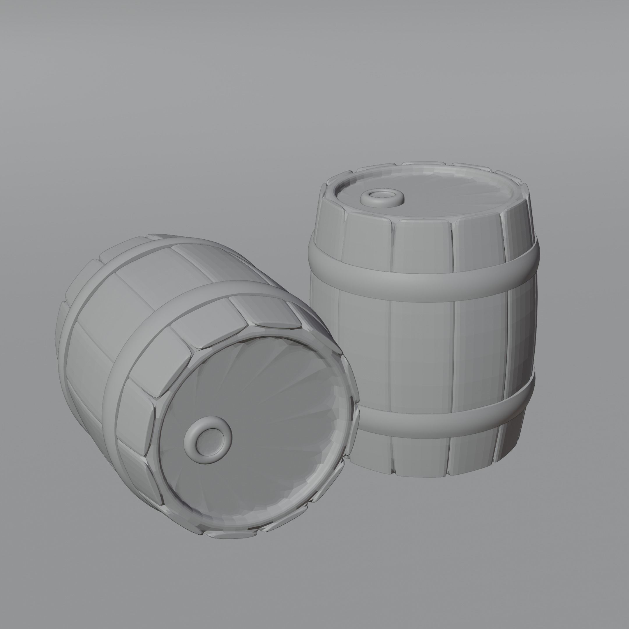 Fantasy Barrels - Free Free low-poly 3D model_7