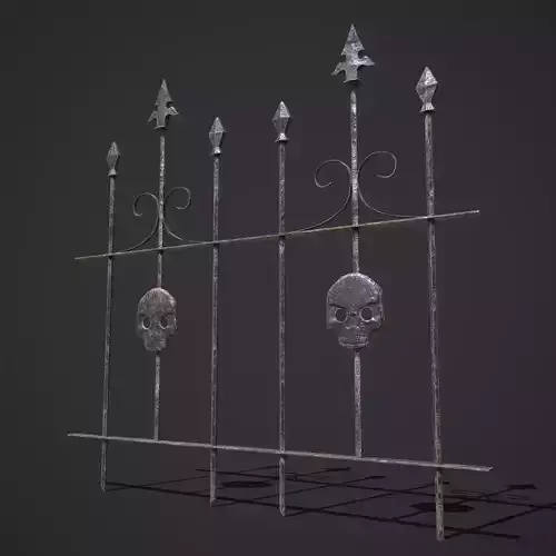 Skull Fence  Low-poly 3D model