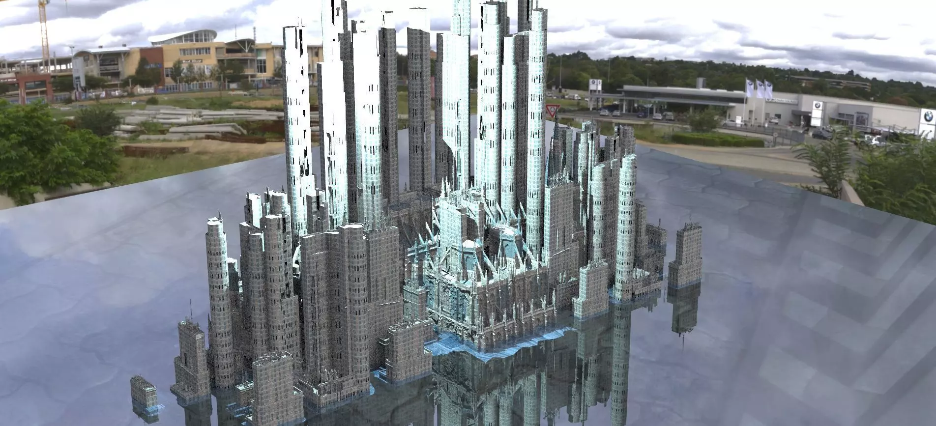 Sci-Fi Future Building 3D model_0