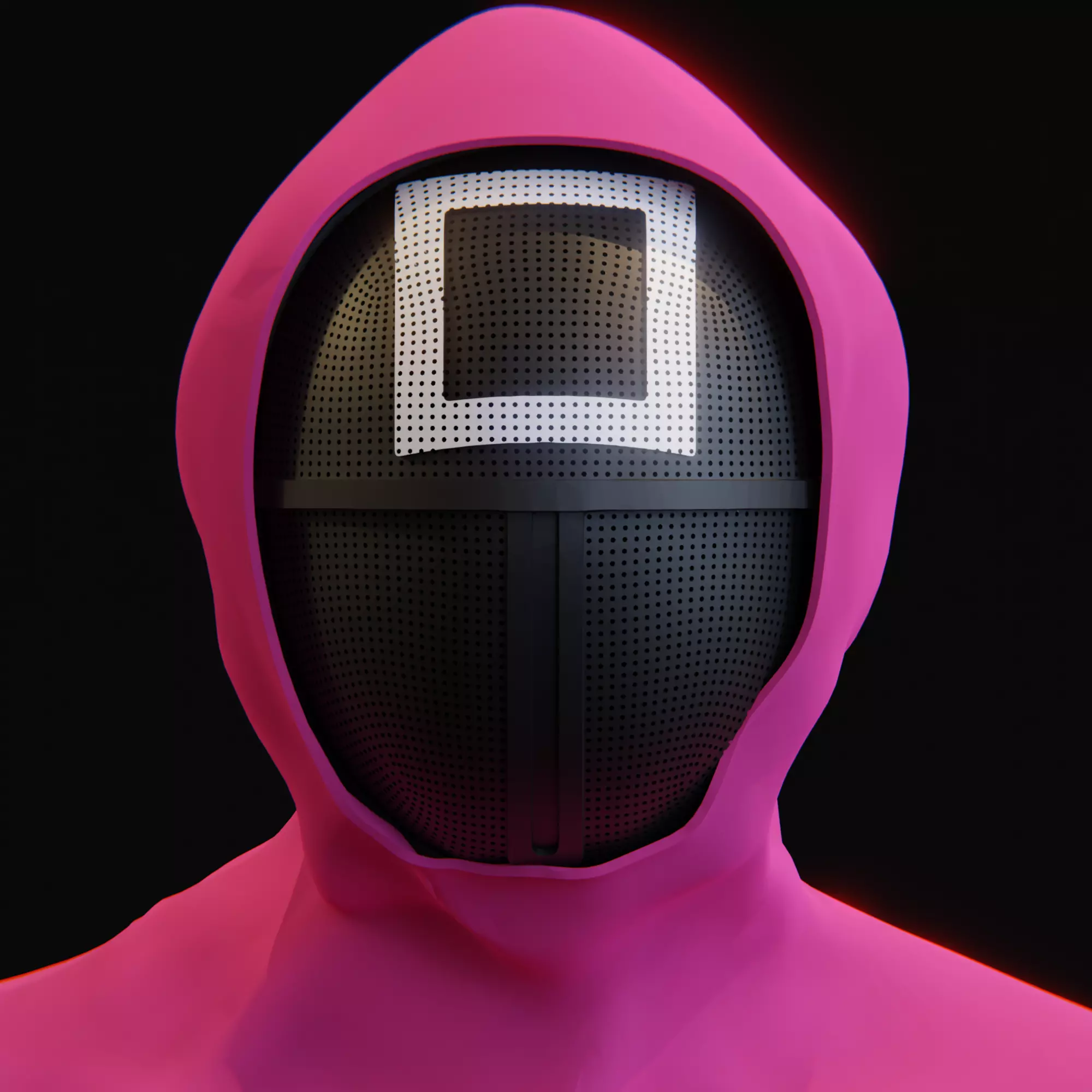 Squid Game Pink Soldier Rigged 3D model_0