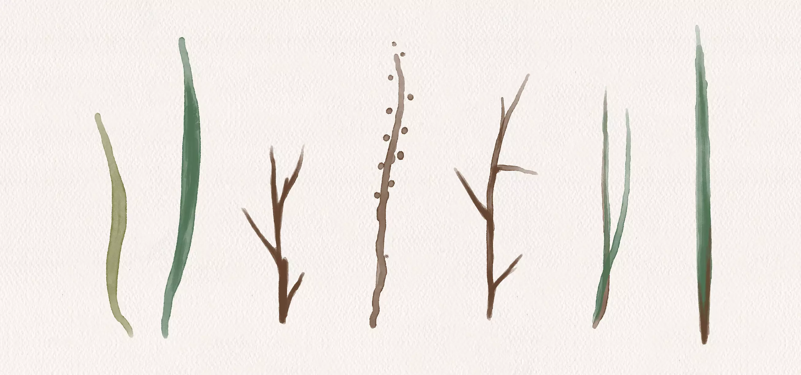 Watercolor ready grass handmade design Low-poly 3D model_0