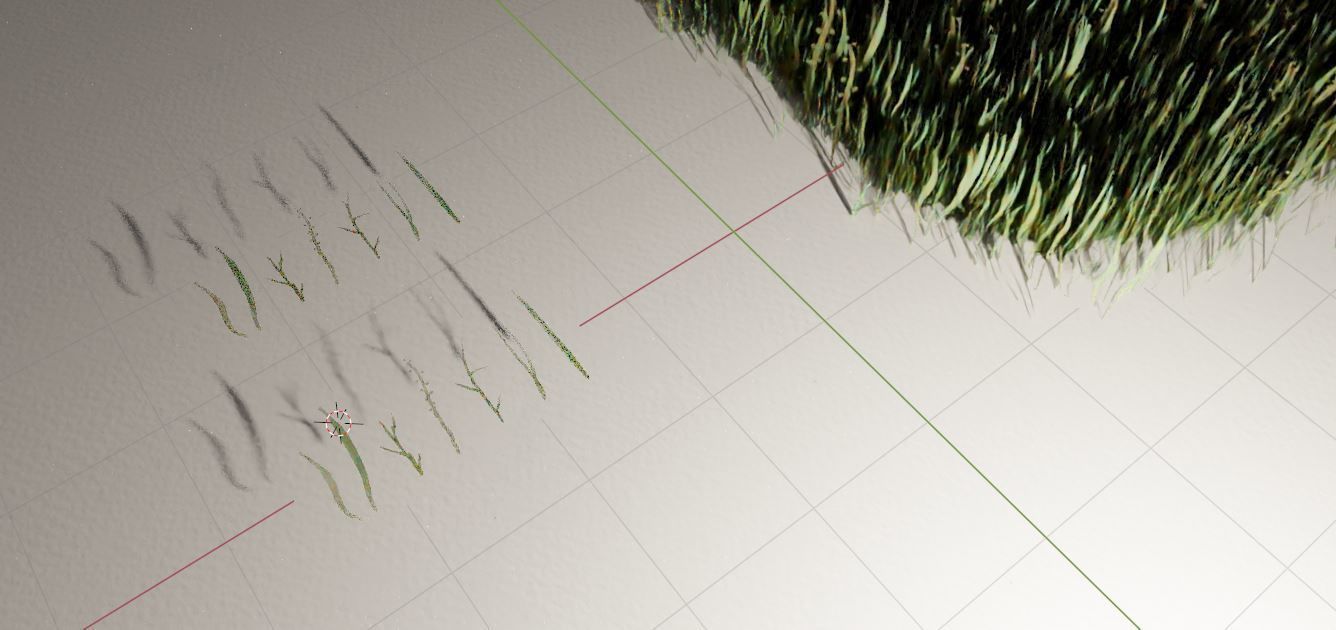 Watercolor ready grass handmade design Low-poly 3D model_6