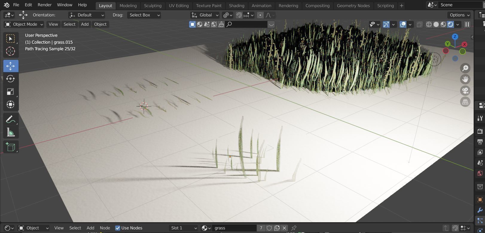 Watercolor ready grass handmade design Low-poly 3D model_9