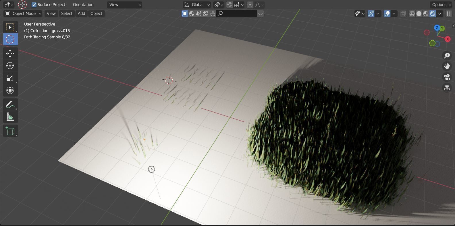 Watercolor ready grass handmade design Low-poly 3D model_7