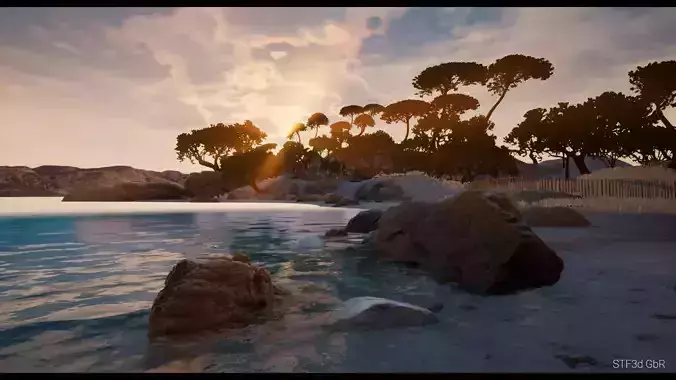 Photo-Scanned South of France Asset Pack Low-poly 3D model