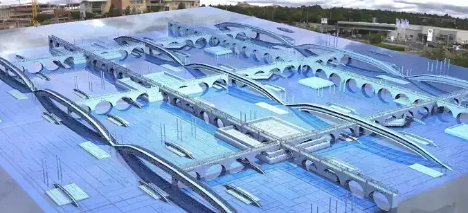 Sci-Fi Future Utopian bridgeway 3D model