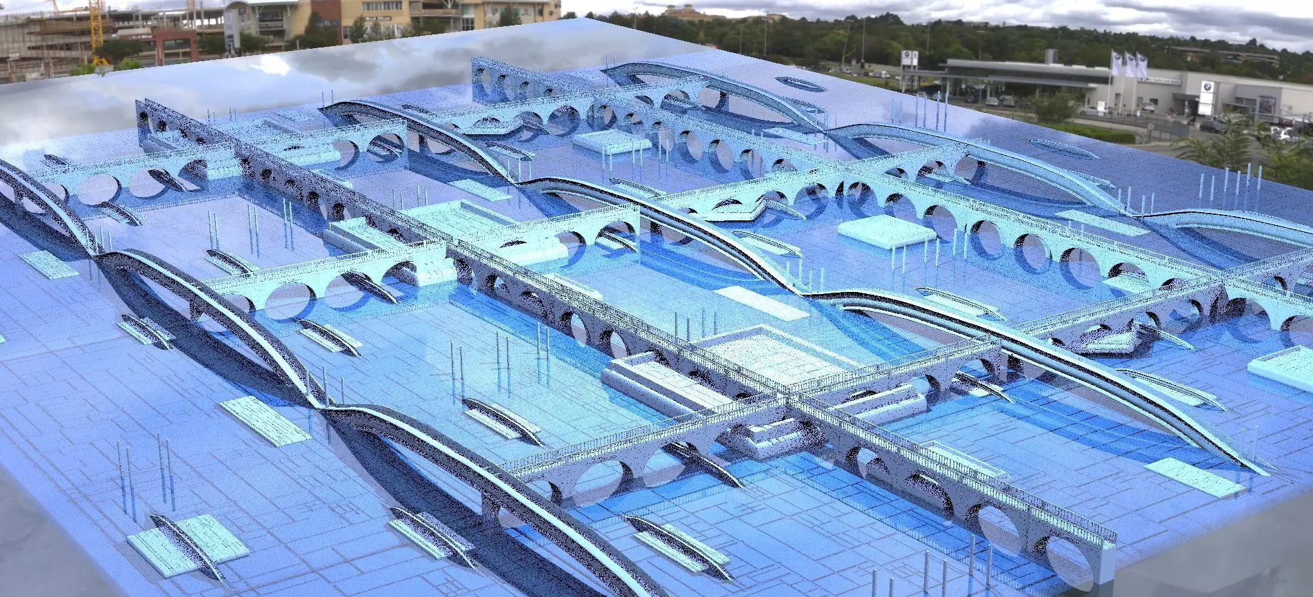 Sci-Fi Future Utopian bridgeway 3D model_0