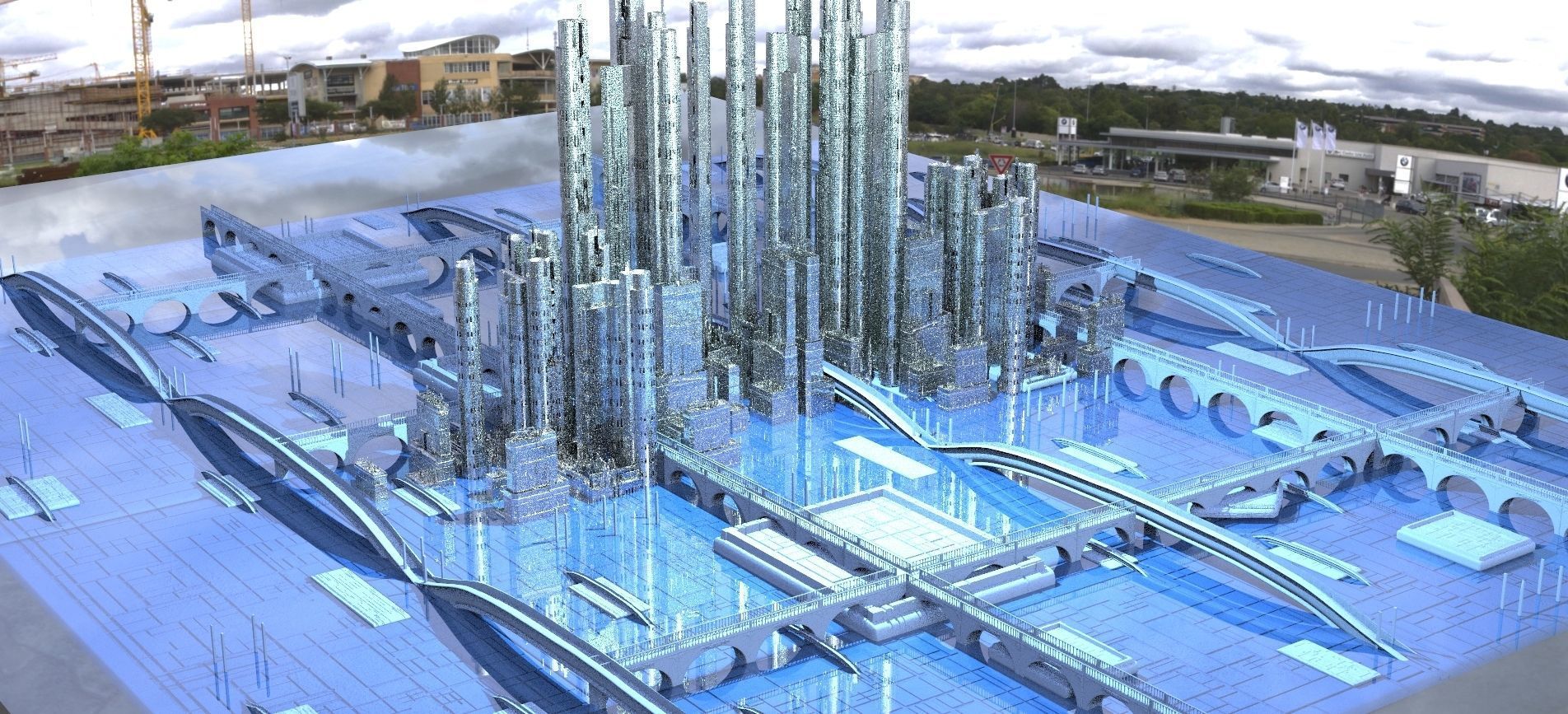 Sci-Fi Future Utopian Arch City 1 3D model_1