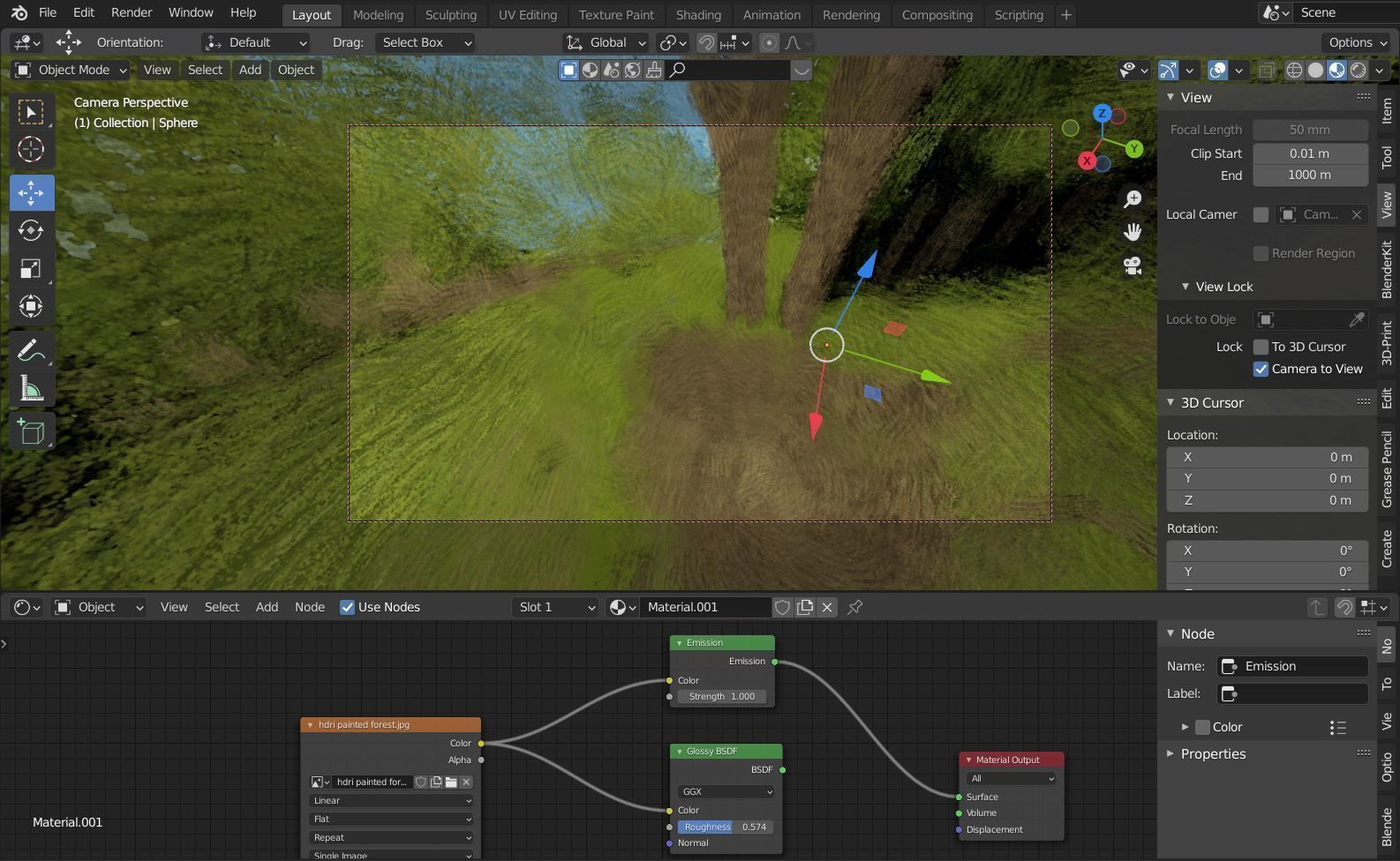 360 VR HDRI Panoramic Skybox equirectangular handpainted forest  Low-poly 3D model_3