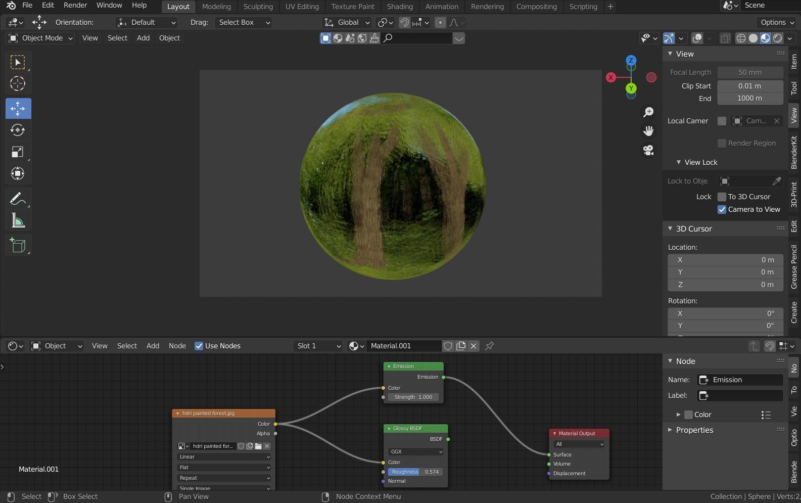 360 VR HDRI Panoramic Skybox equirectangular handpainted forest  Low-poly 3D model_5