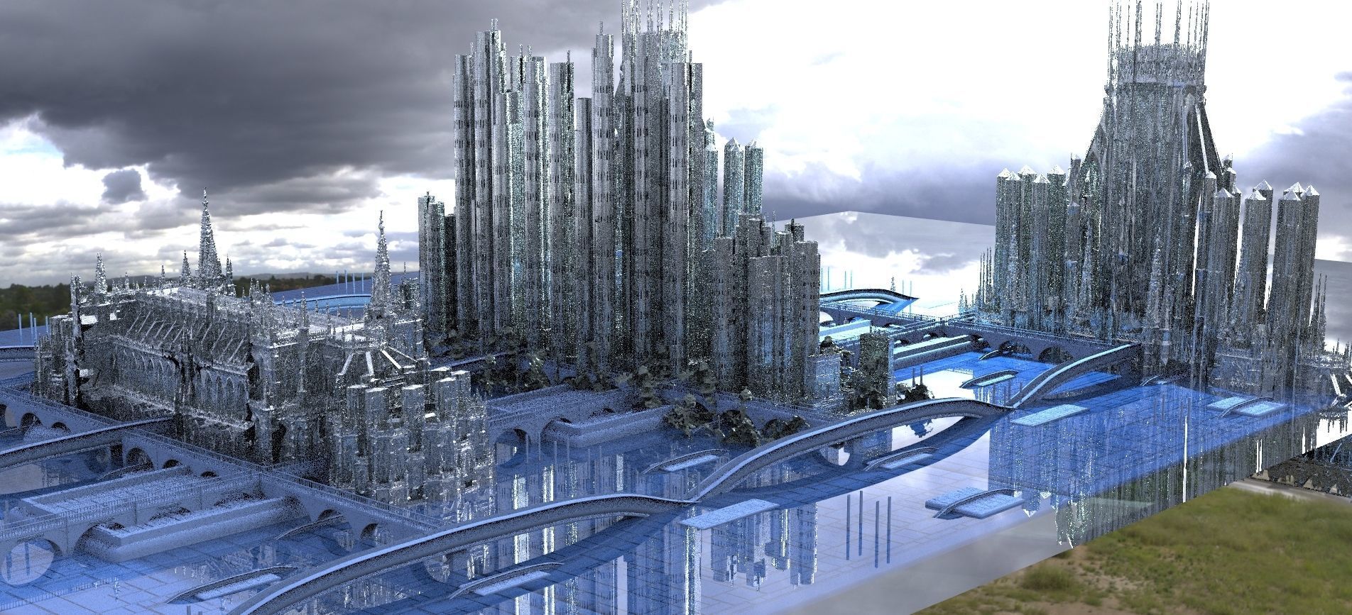 Sci-Fi City Grand Future City 3D model_1