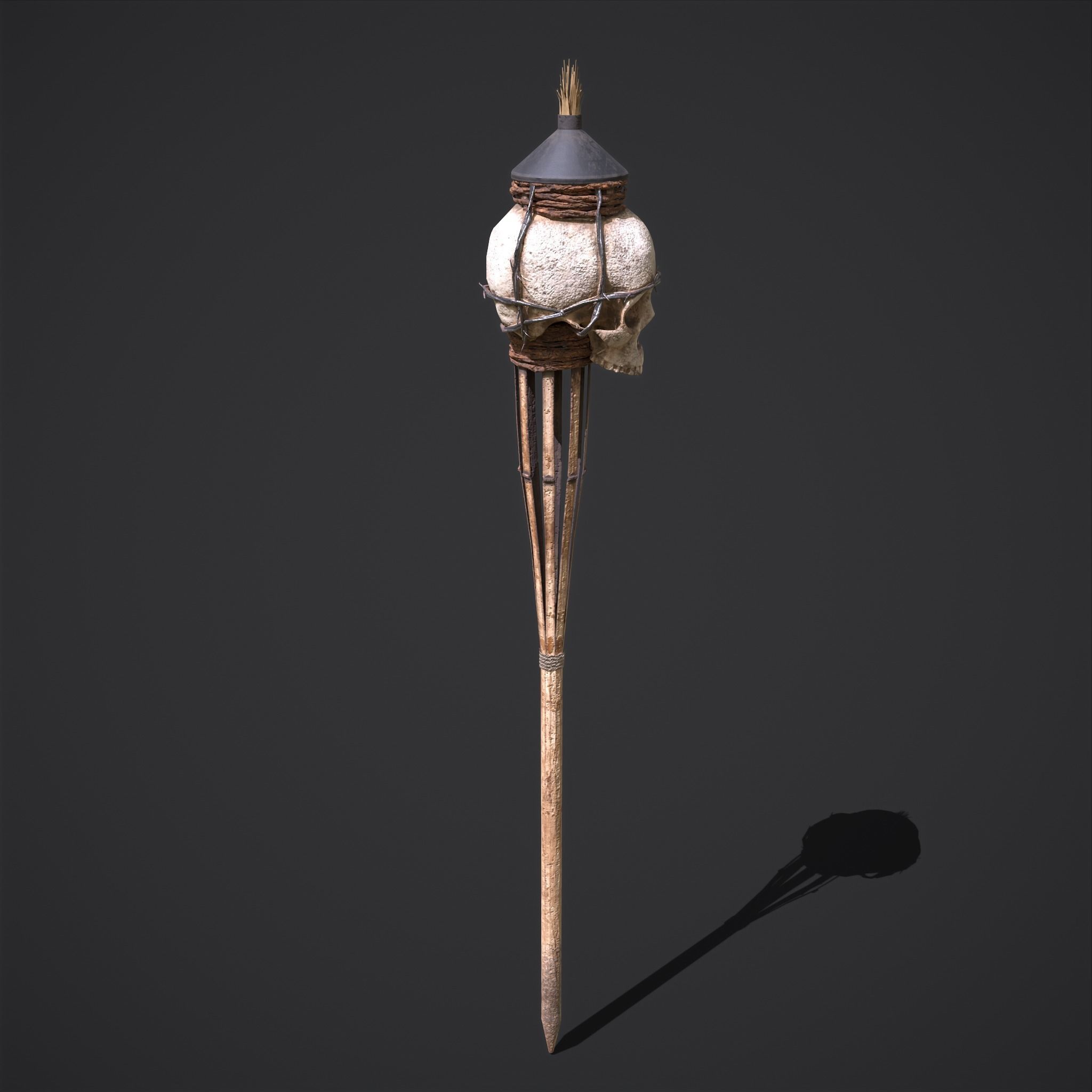 Skull Torch Low-poly 3D model_8