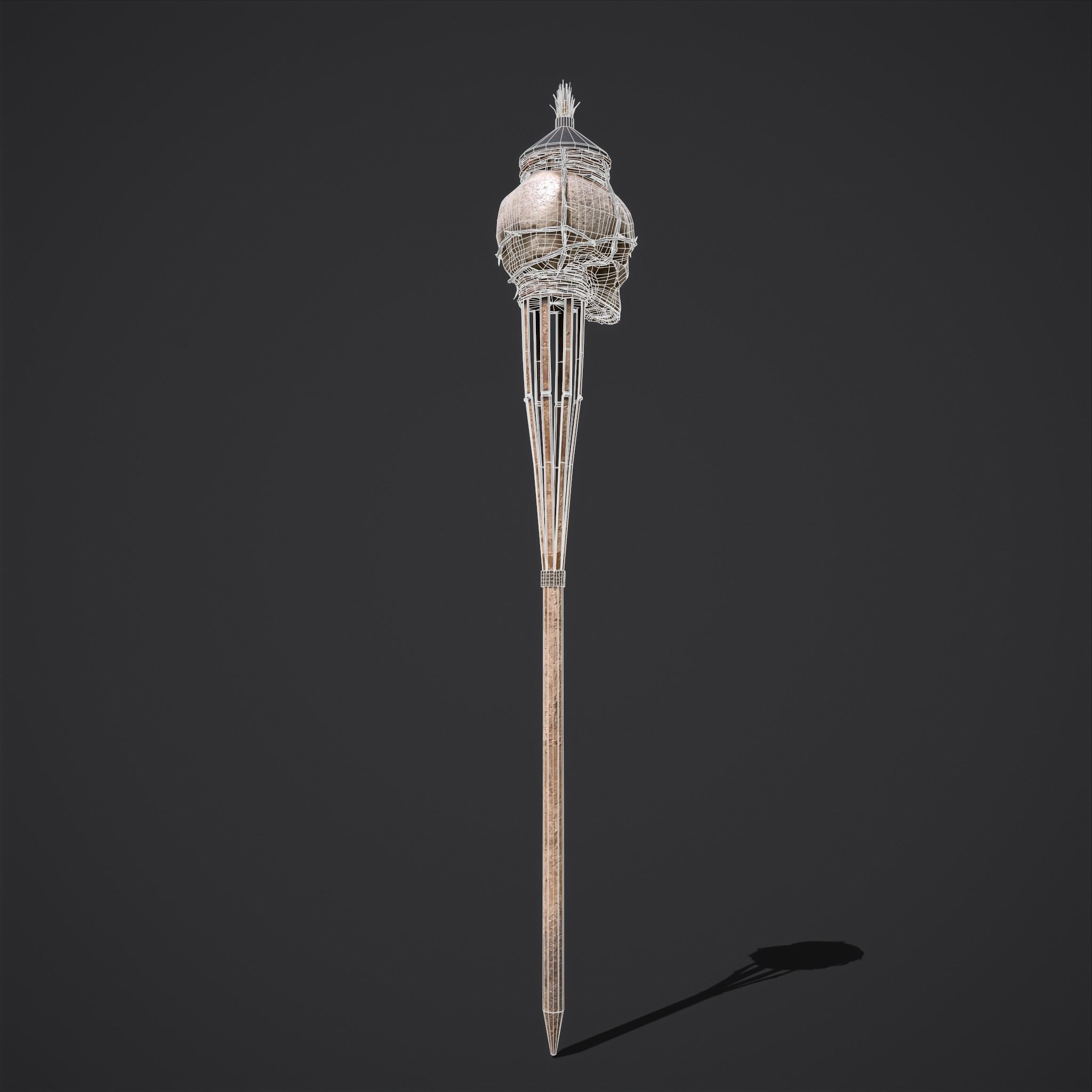 Skull Torch Low-poly 3D model_58