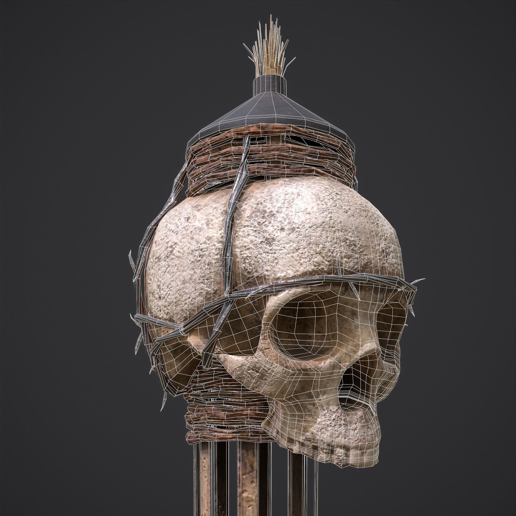 Skull Torch Low-poly 3D model_50
