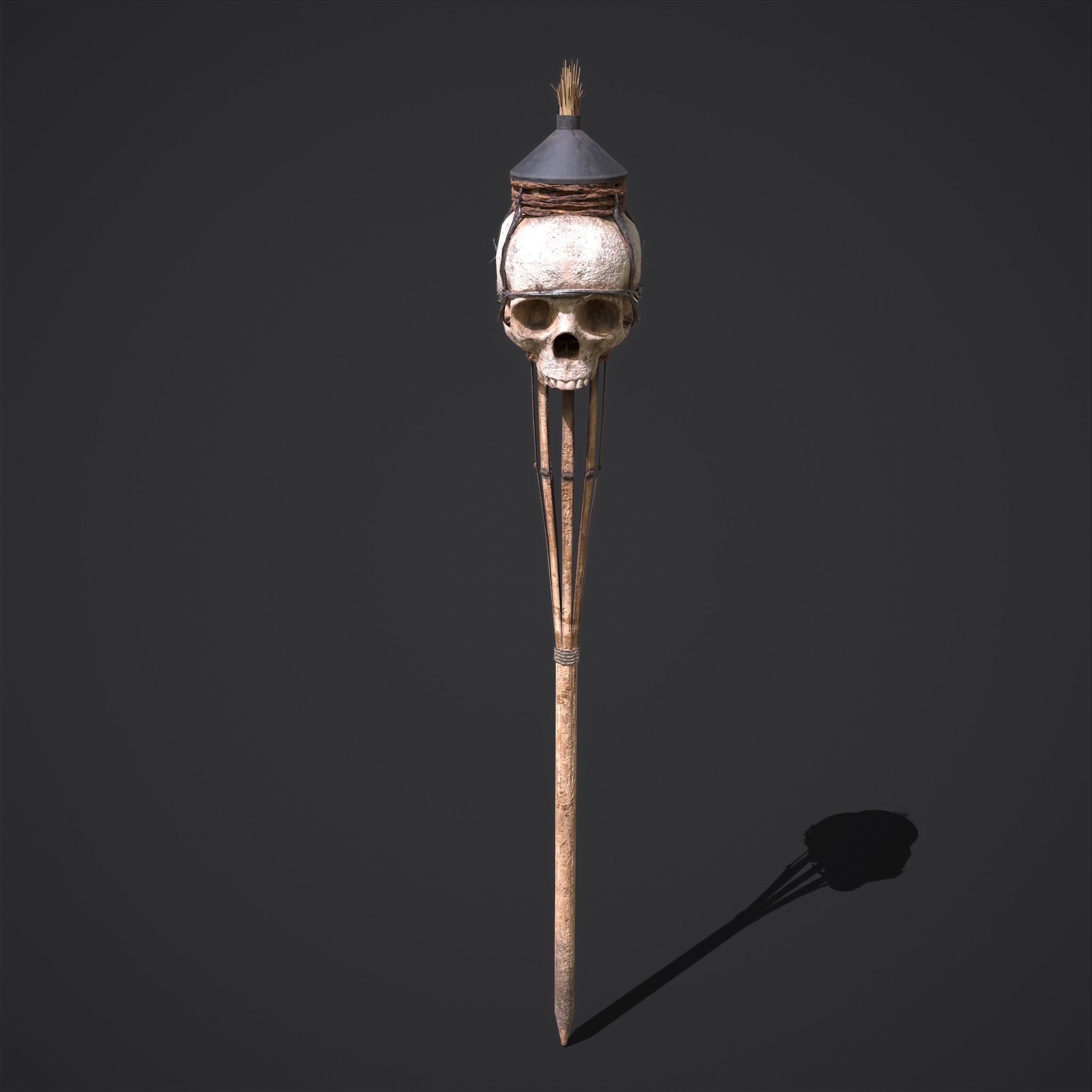 Skull Torch Low-poly 3D model_14