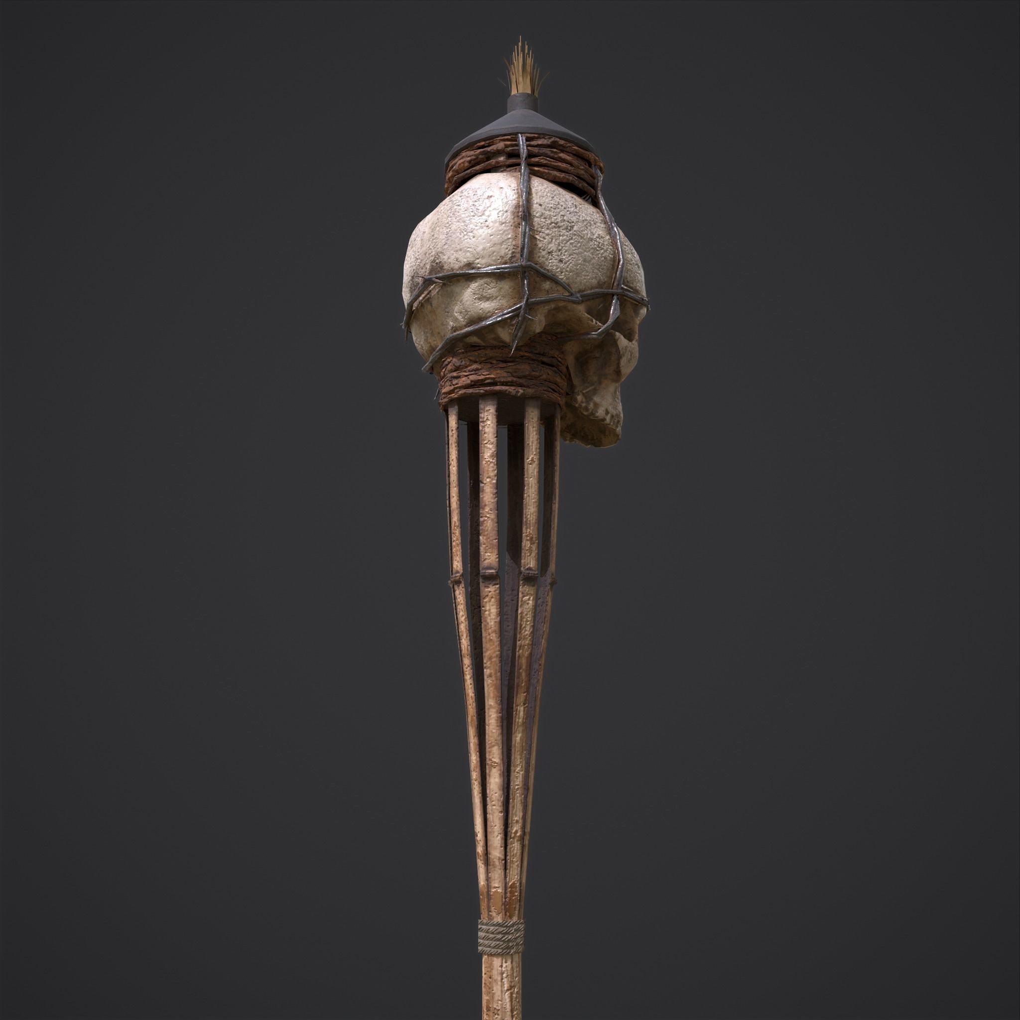 Skull Torch Low-poly 3D model_36