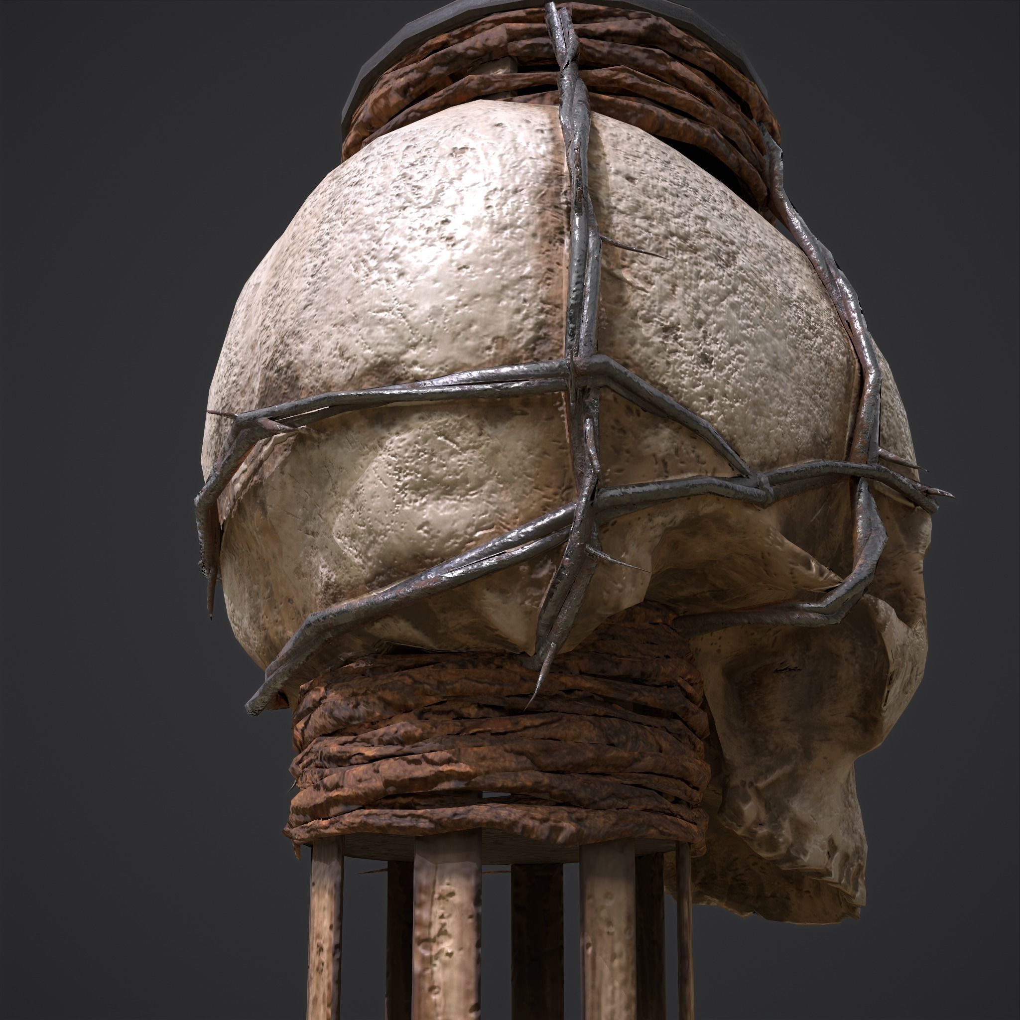 Skull Torch Low-poly 3D model_28