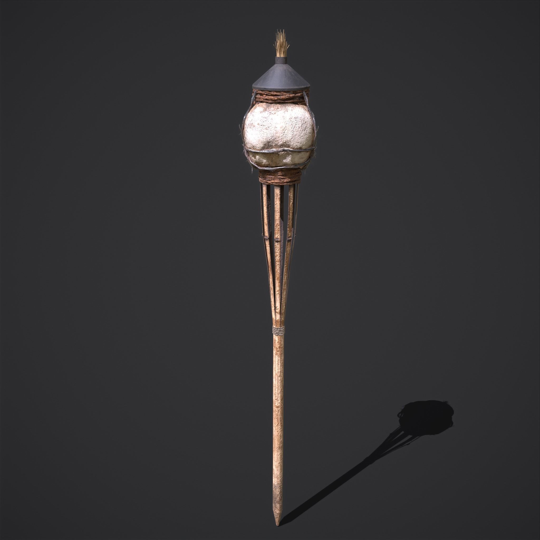 Skull Torch Low-poly 3D model_10