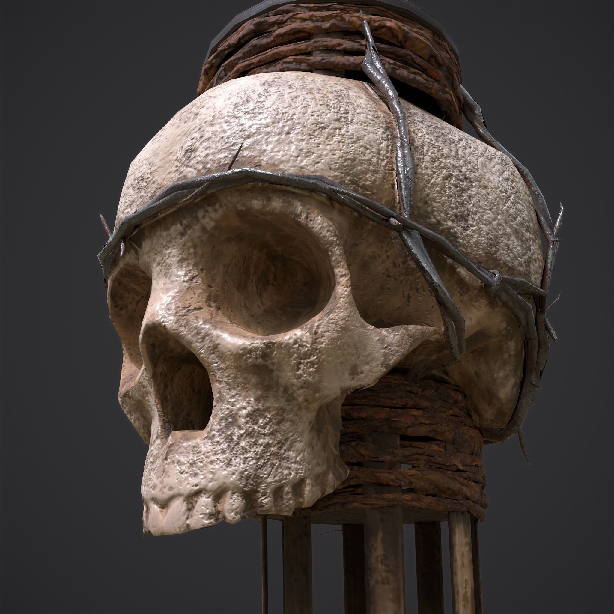 Skull Torch Low-poly 3D model_26