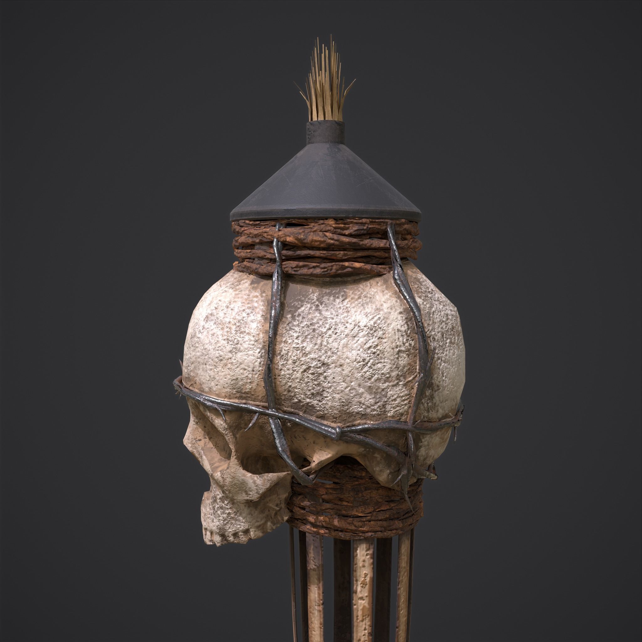 Skull Torch Low-poly 3D model_22