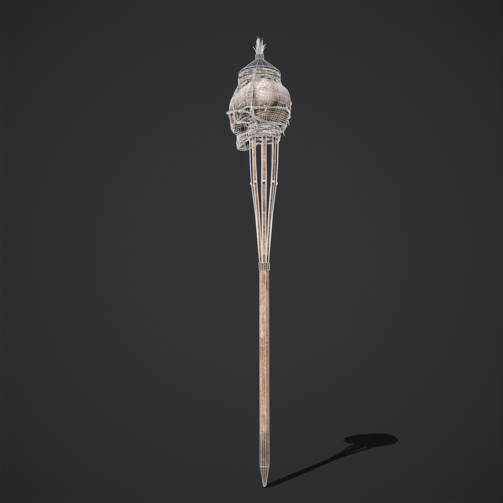 Skull Torch Low-poly 3D model_60