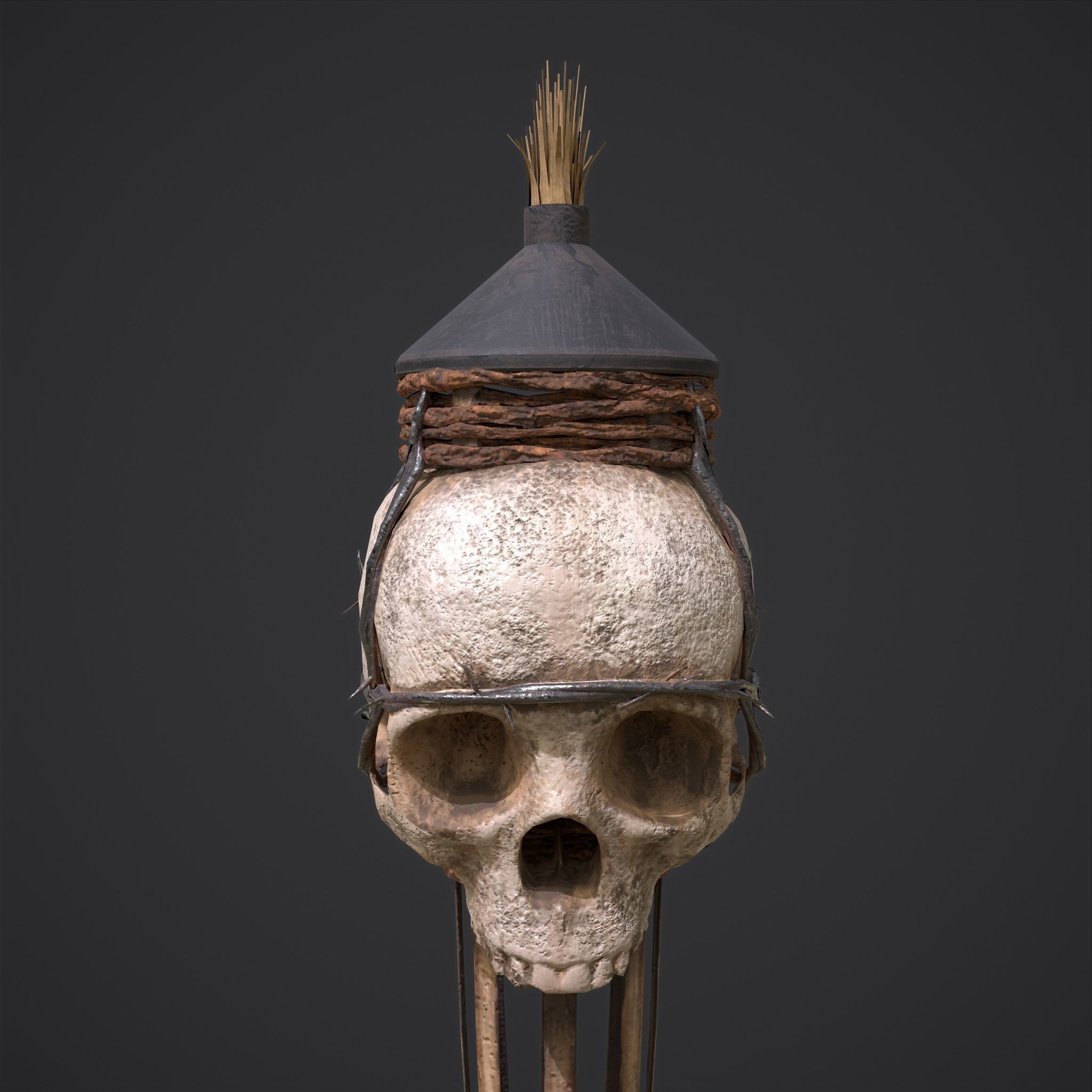 Skull Torch Low-poly 3D model_15