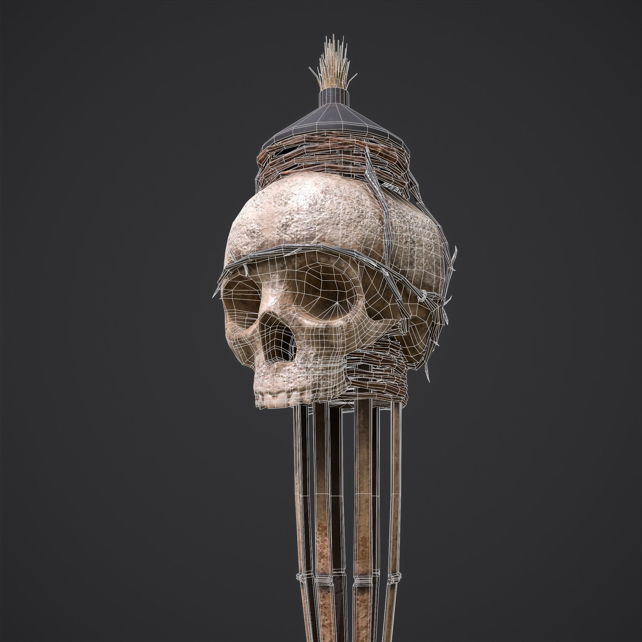 Skull Torch Low-poly 3D model_42