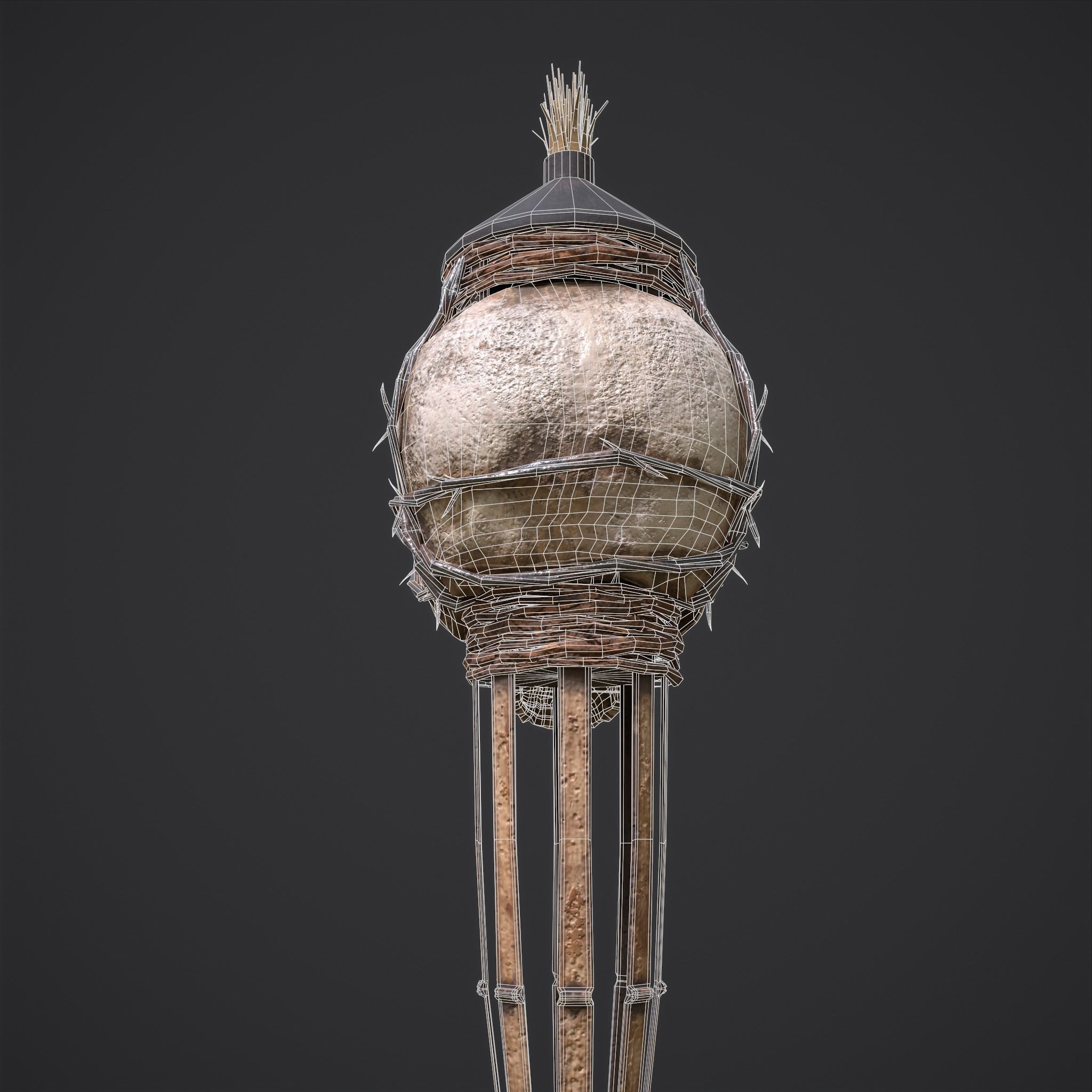 Skull Torch Low-poly 3D model_46