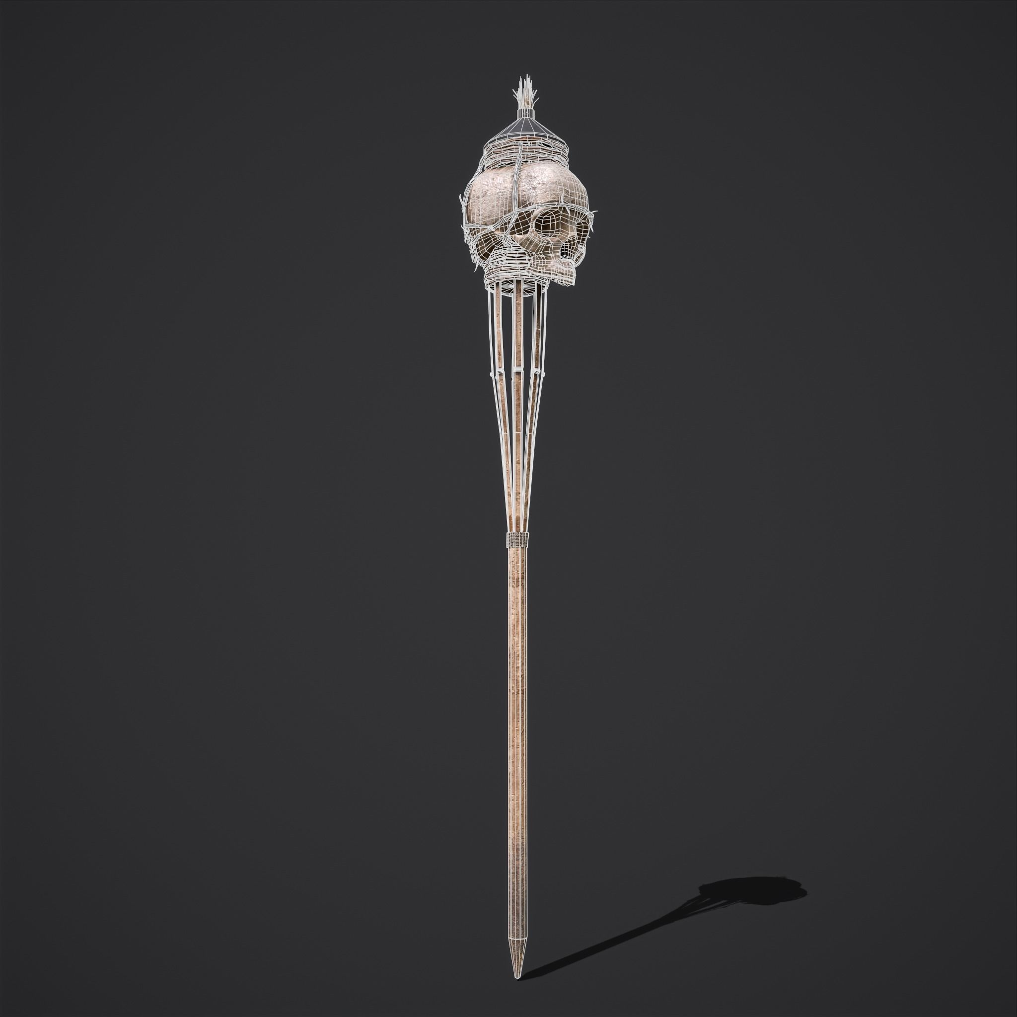 Skull Torch Low-poly 3D model_56