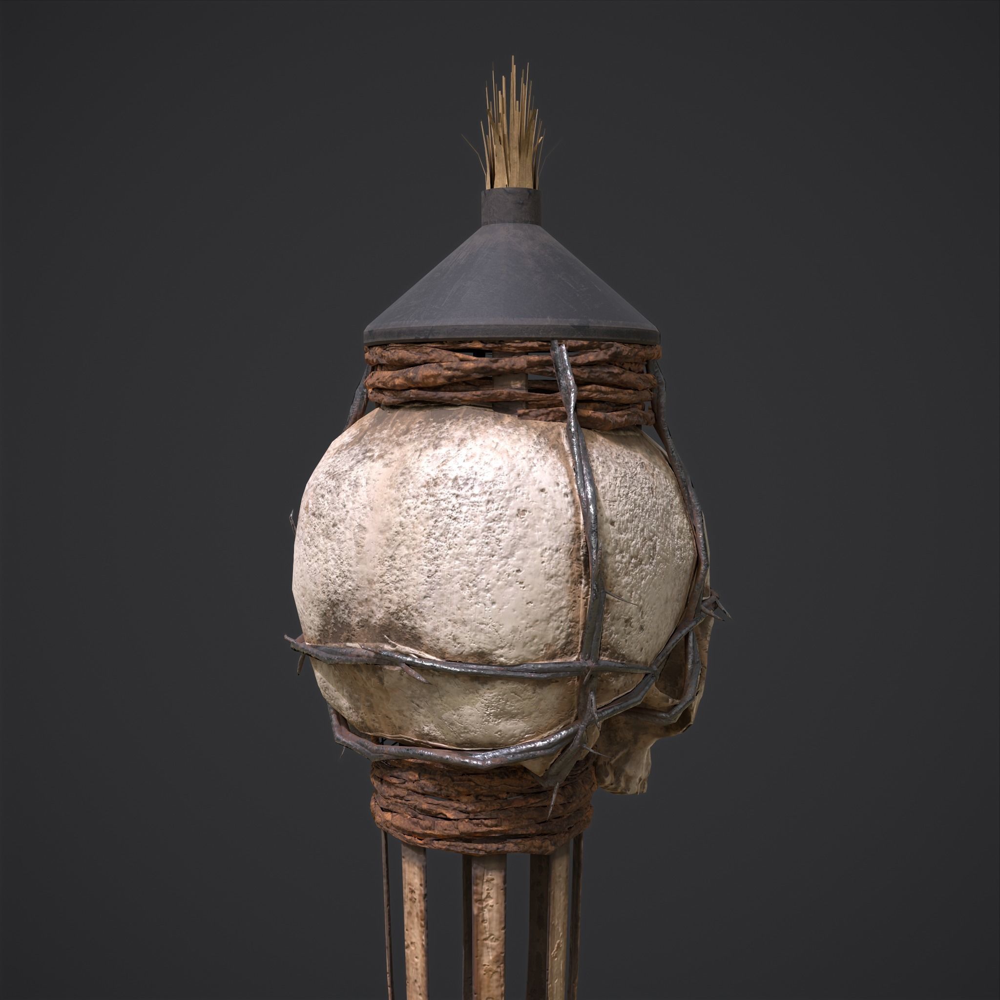 Skull Torch Low-poly 3D model_18