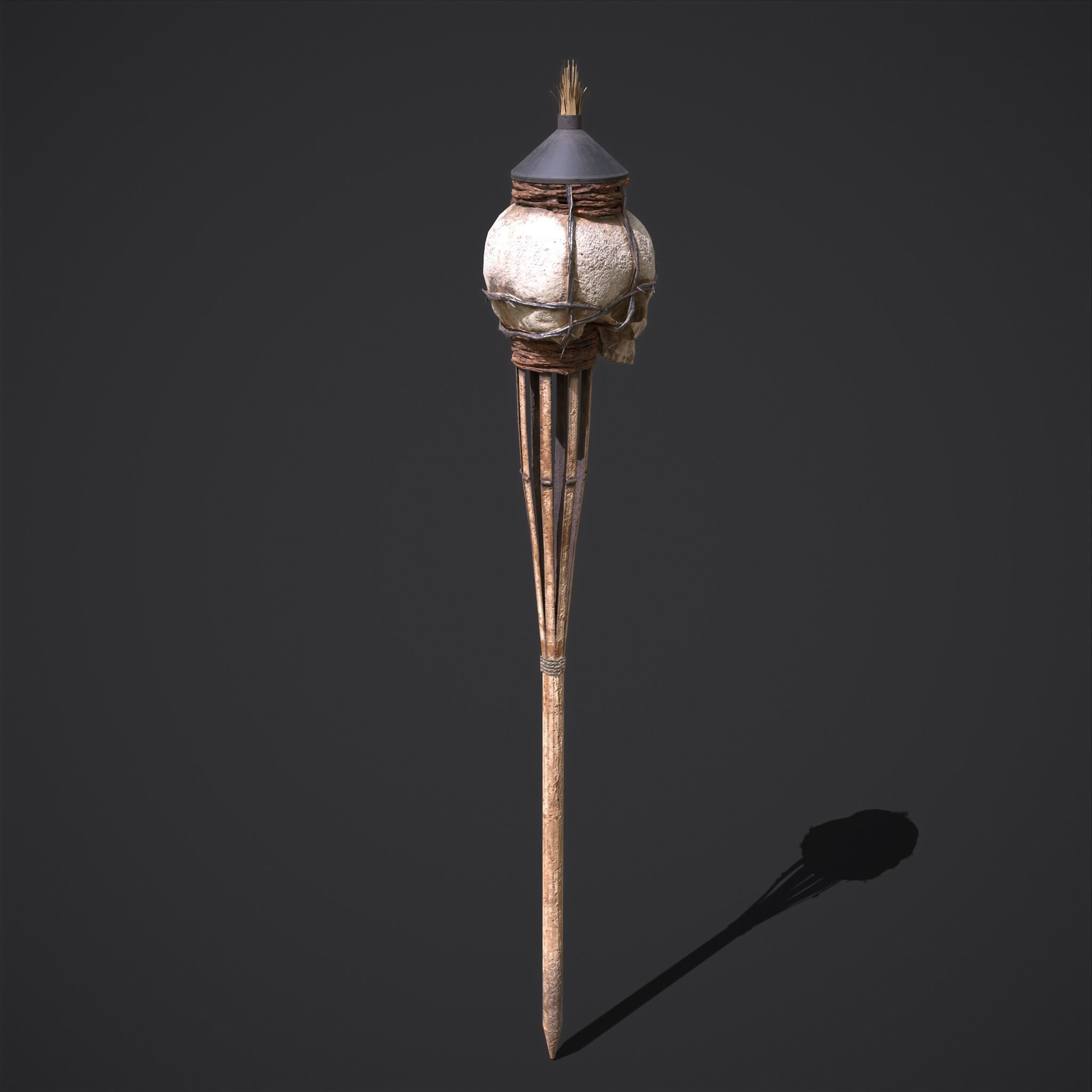 Skull Torch Low-poly 3D model_9