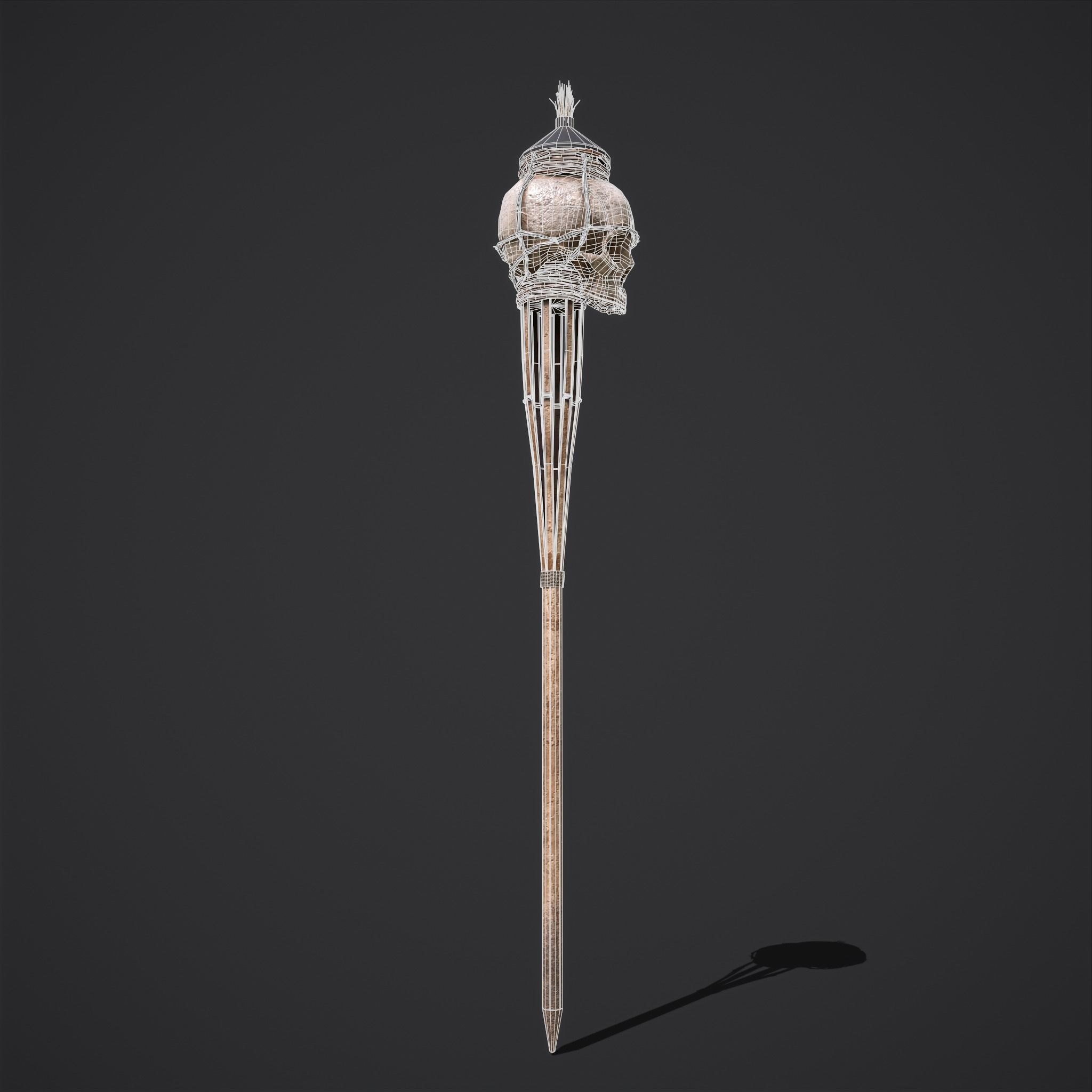 Skull Torch Low-poly 3D model_57