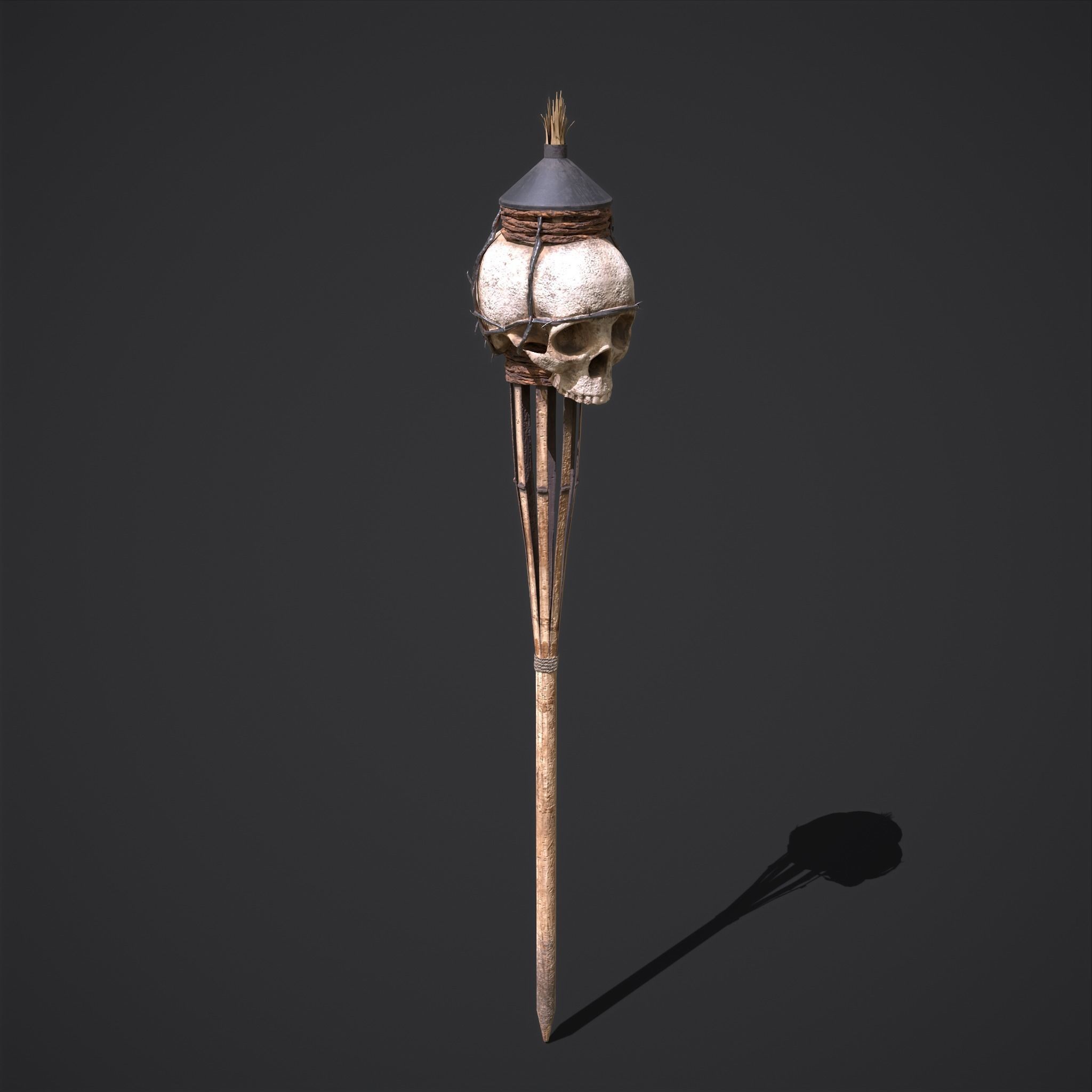 Skull Torch Low-poly 3D model_7