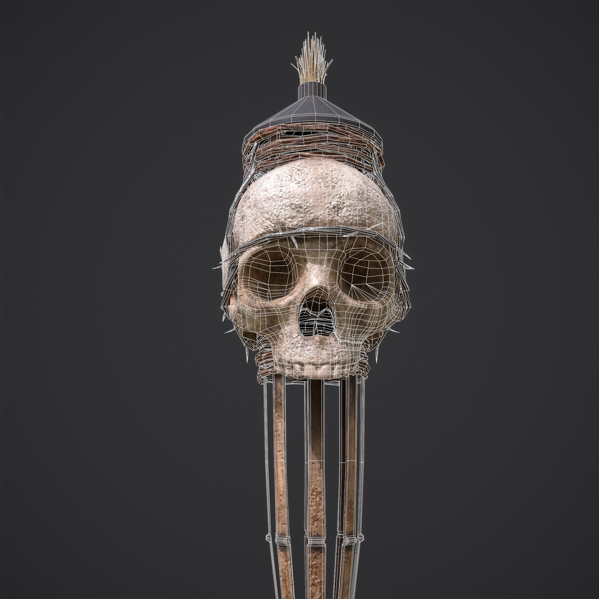 Skull Torch Low-poly 3D model_41