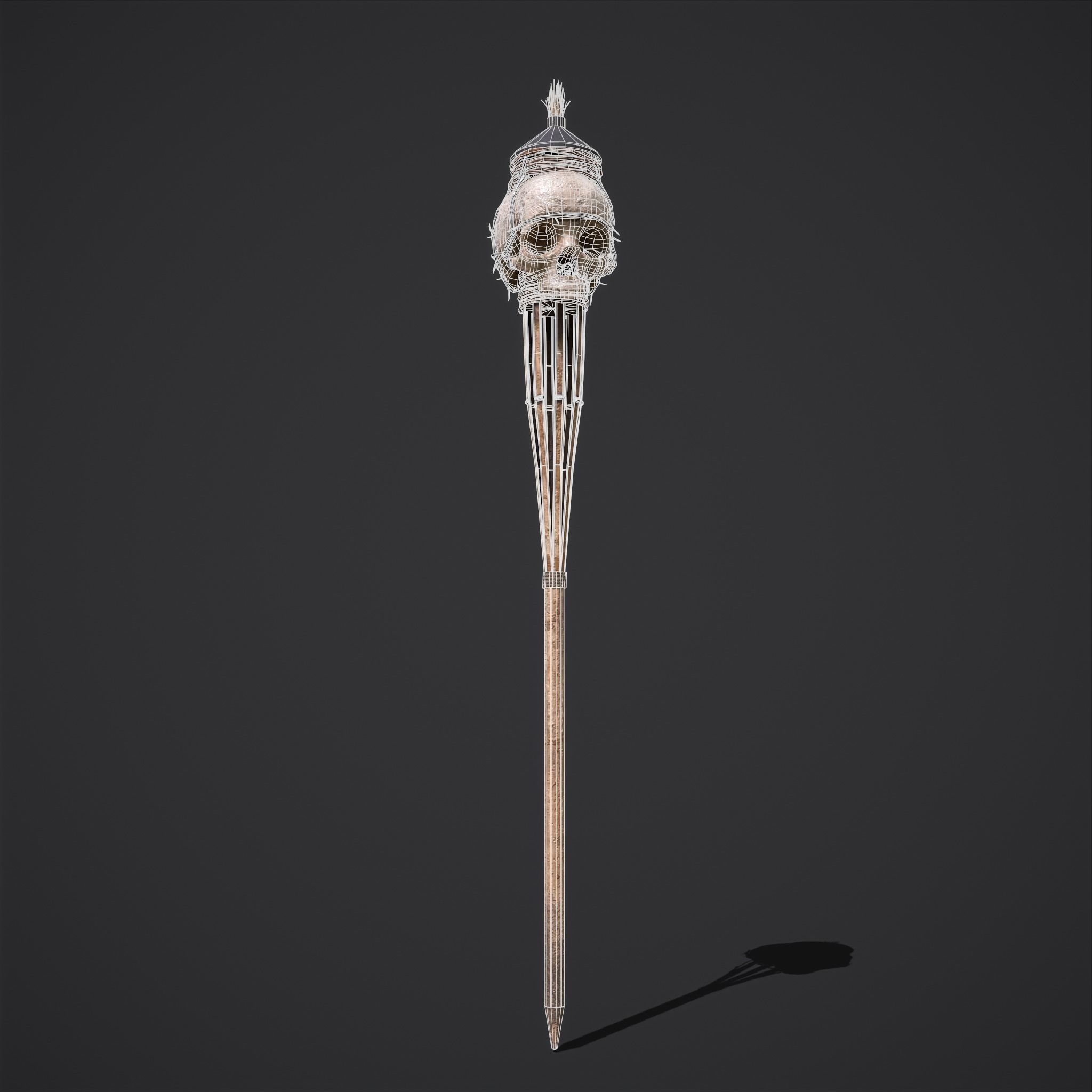 Skull Torch Low-poly 3D model_55