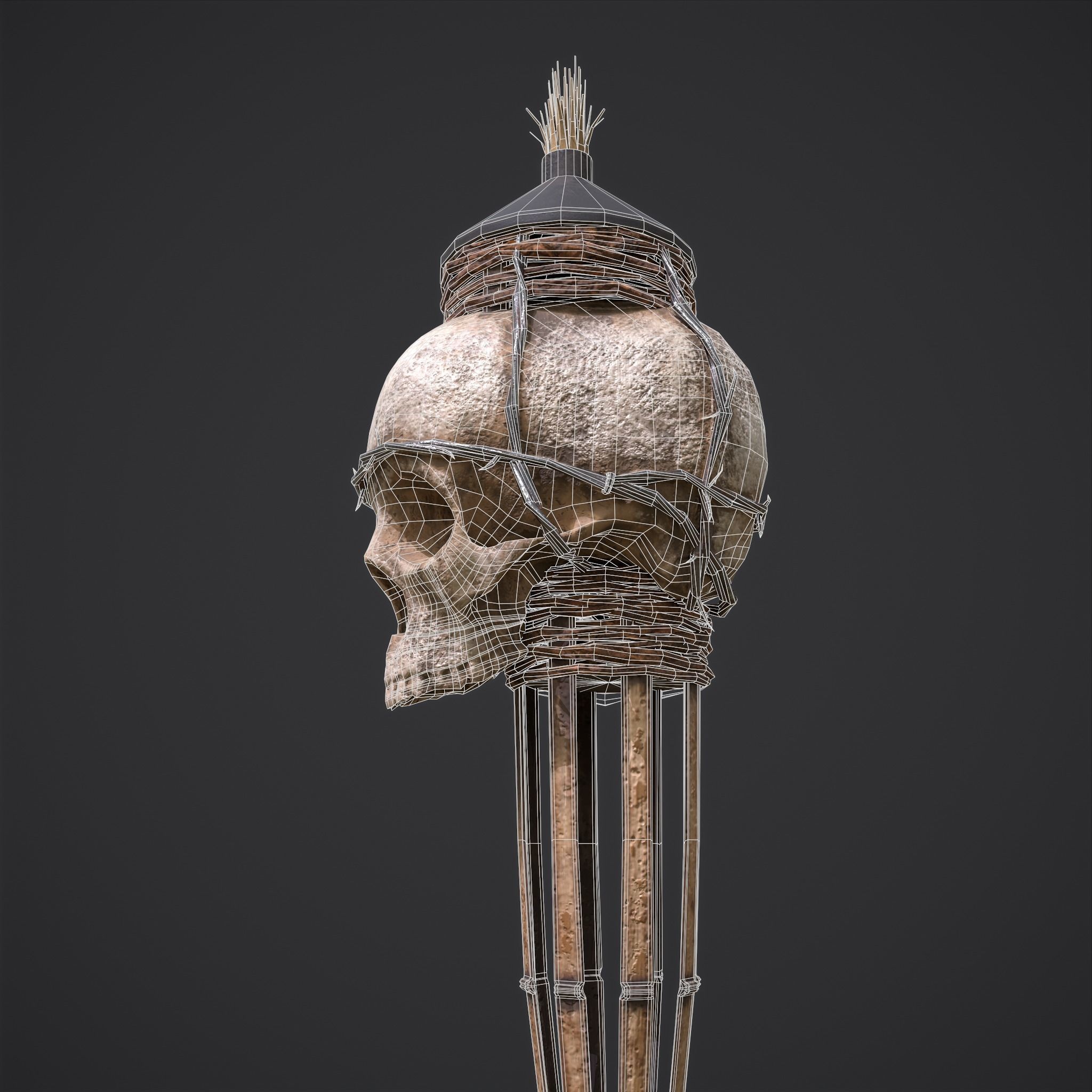 Skull Torch Low-poly 3D model_43