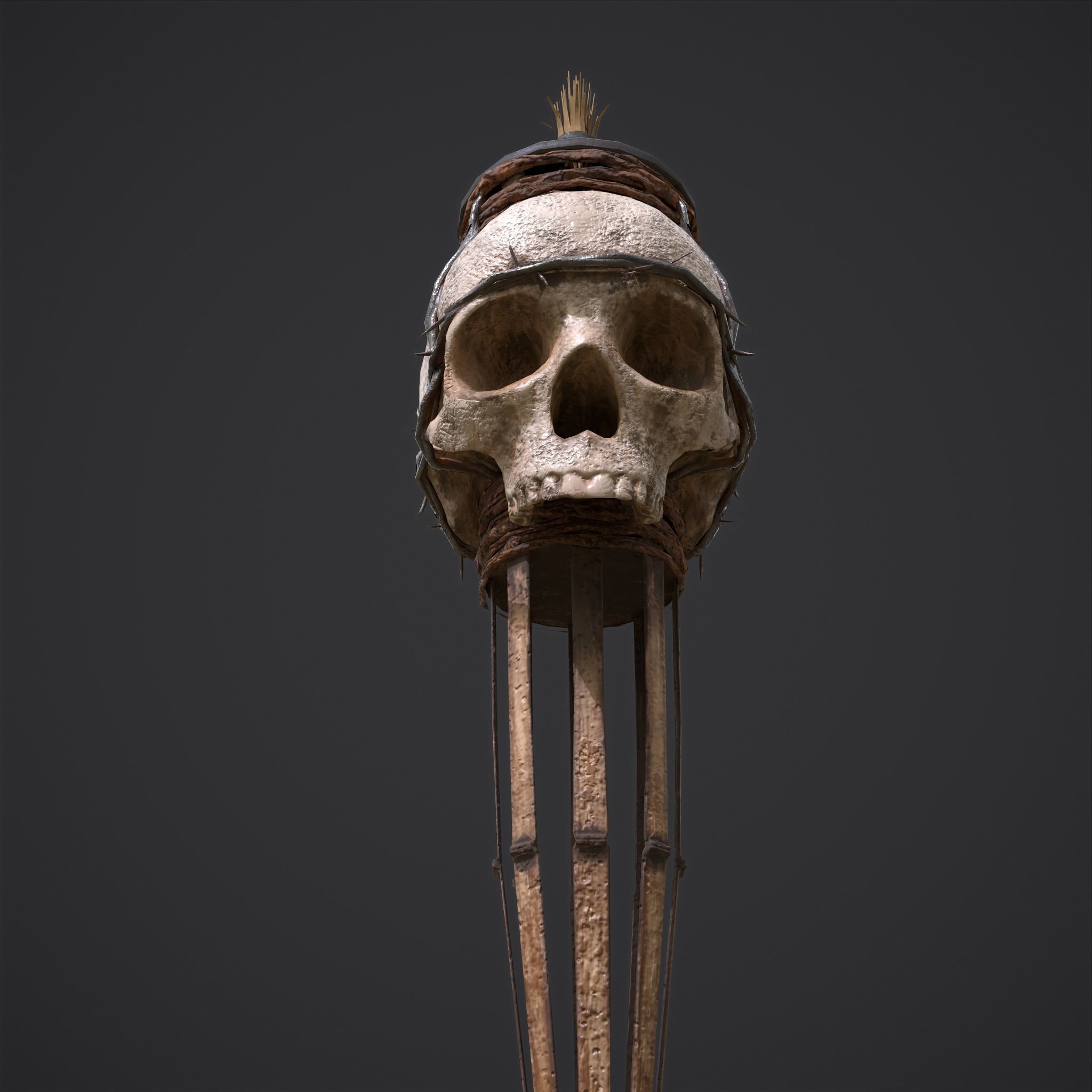 Skull Torch Low-poly 3D model_31