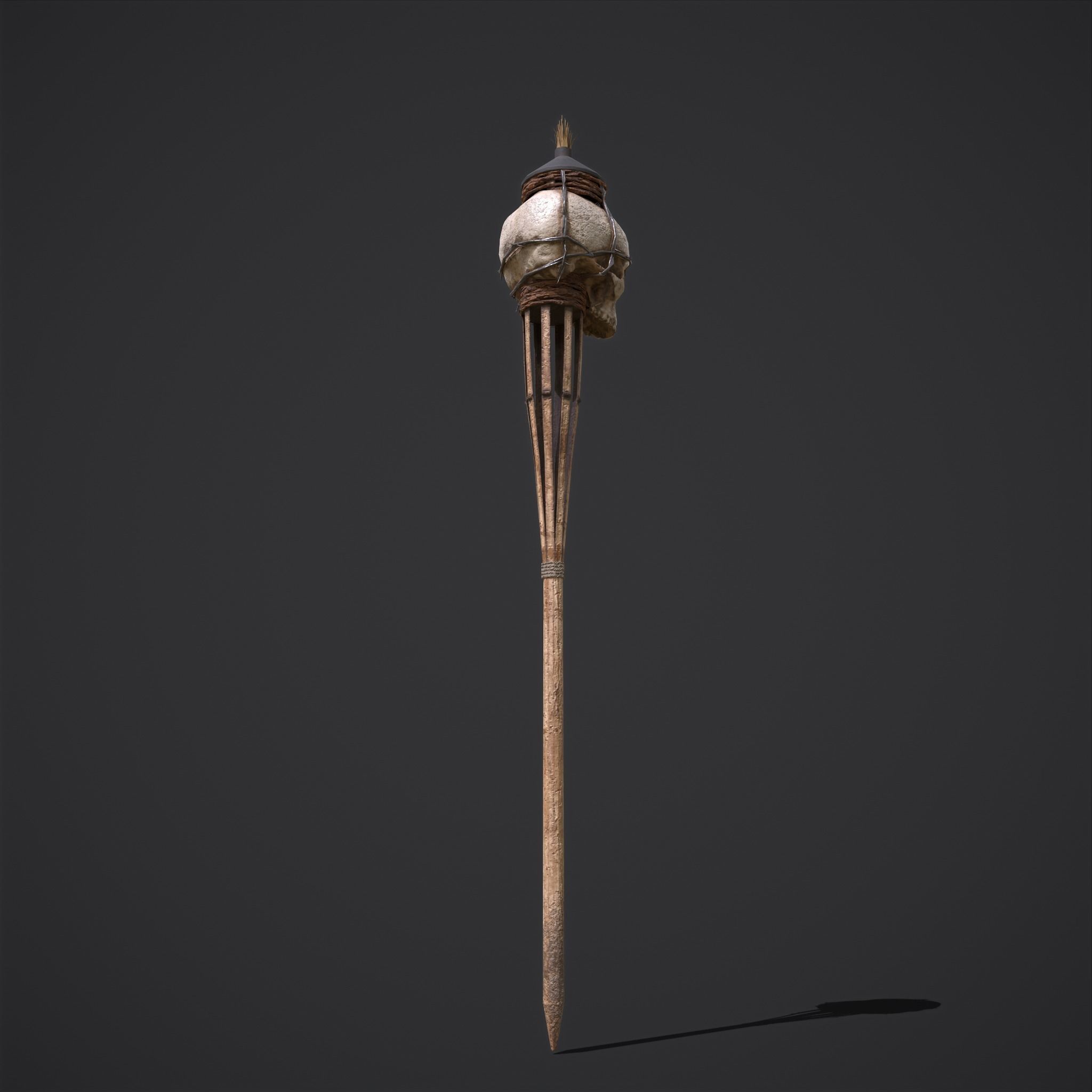 Skull Torch Low-poly 3D model_37