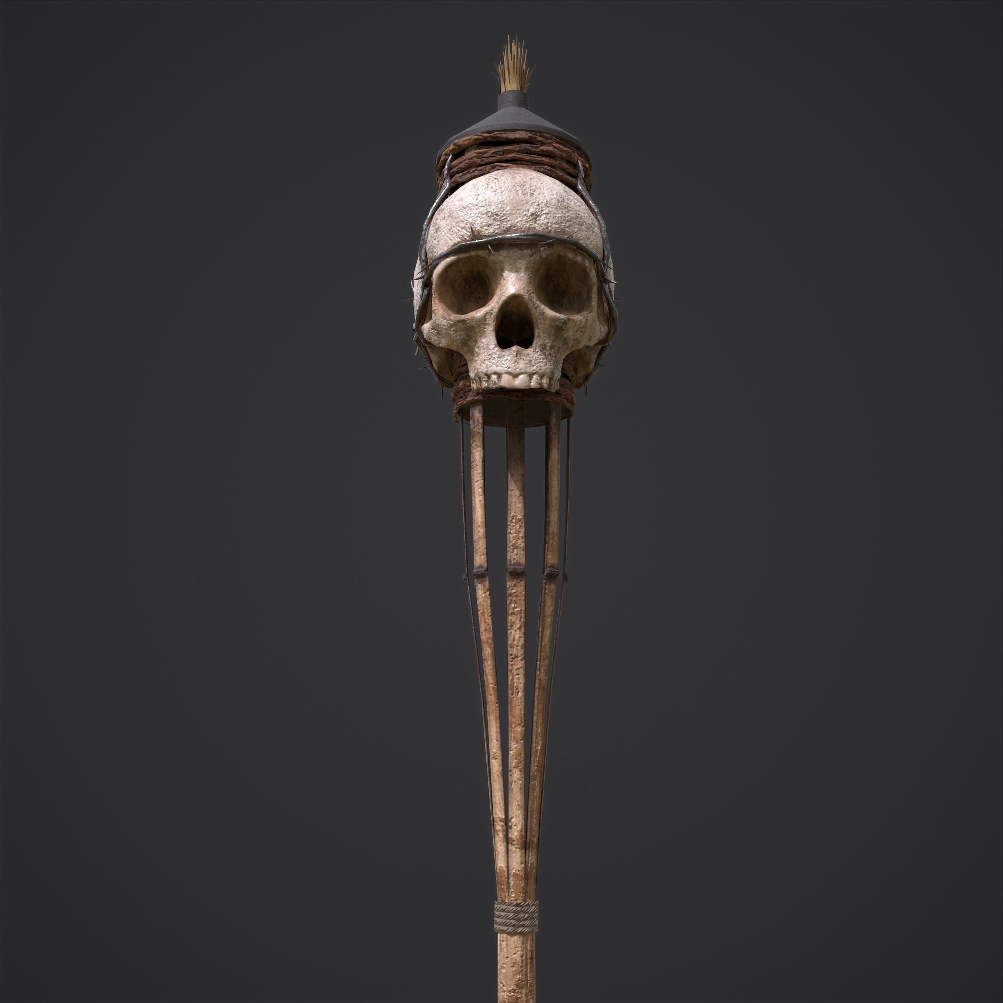 Skull Torch Low-poly 3D model_33