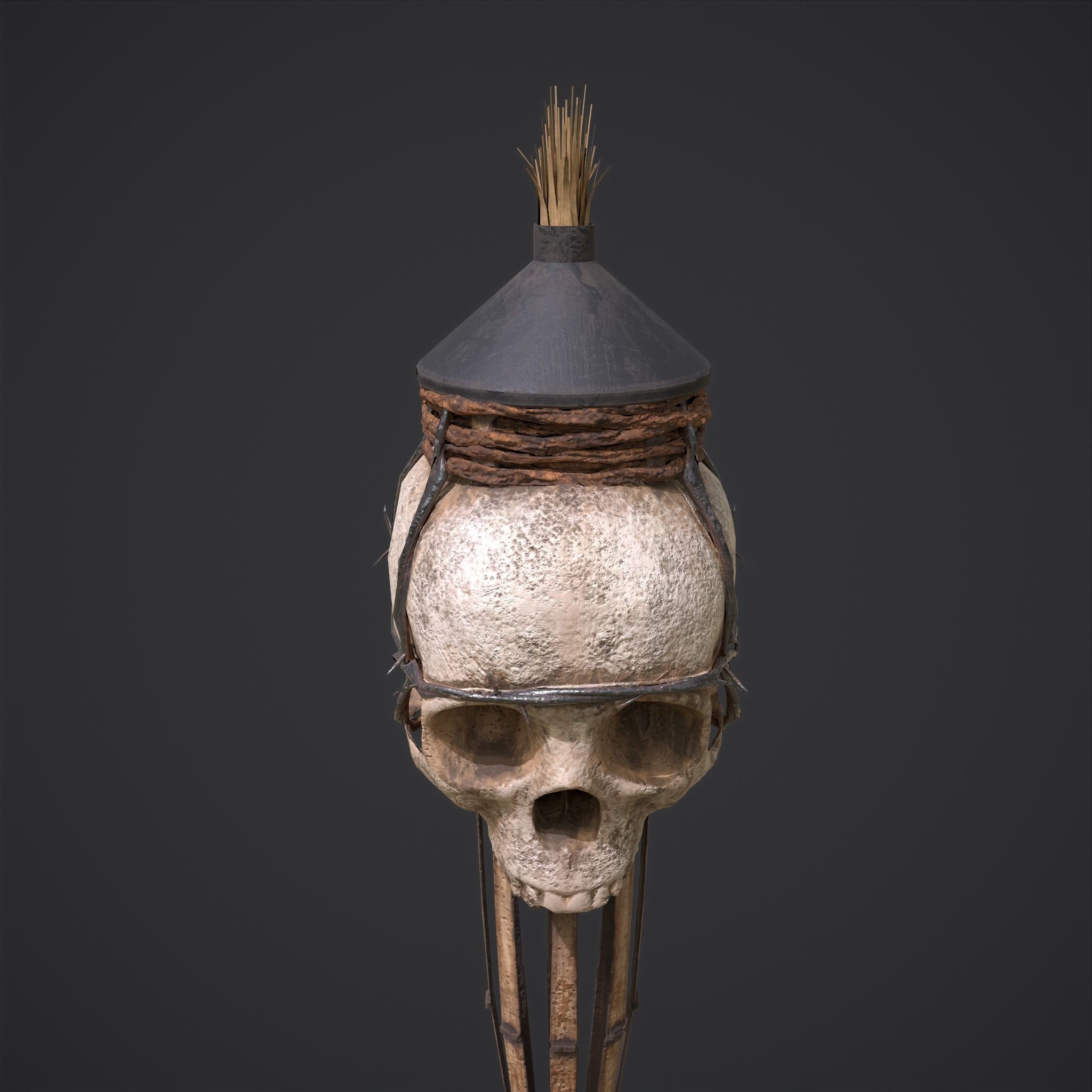 Skull Torch Low-poly 3D model_32